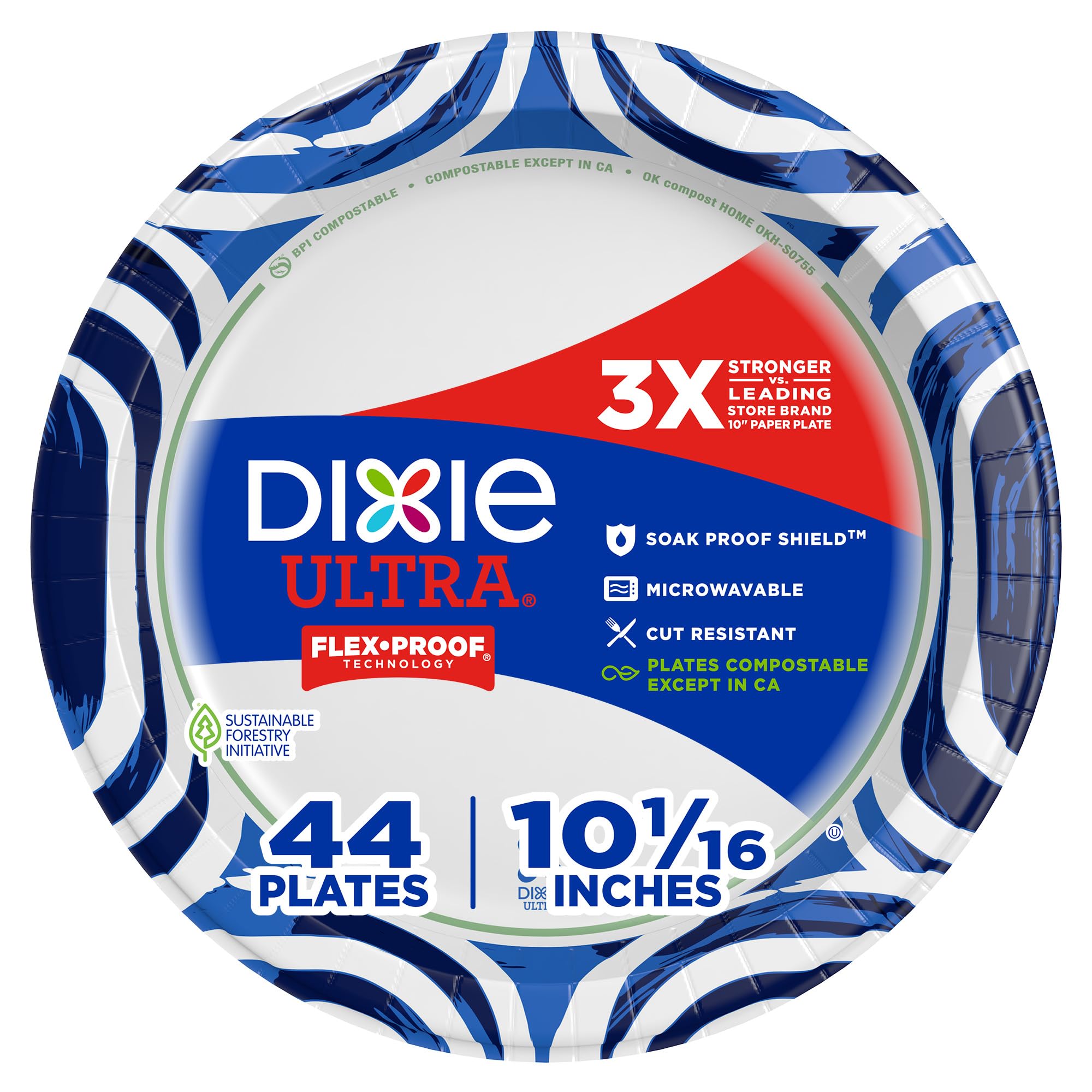 DixieUltra Paper Plates, 10 1/16 Inch Plates, 44 Count