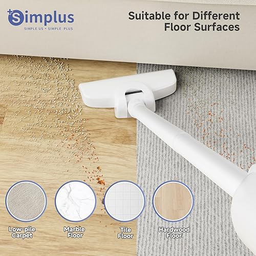 Miniatura 6 de SIMPLUS Aspirador de palo con cable 3 en 1 400 W 15 KPA fuerte succión, pelo de mascotas y piso de madera dura, 1.87 libras ligero de mano para el