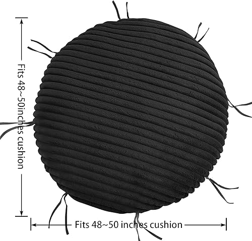 Miniatura 9 de HOMBYS Funda mullida y esponjosa para cojín de silla Papasan, solo funda de piel sintética (sin cojín), fundas de cojín extraíbles suaves con 8