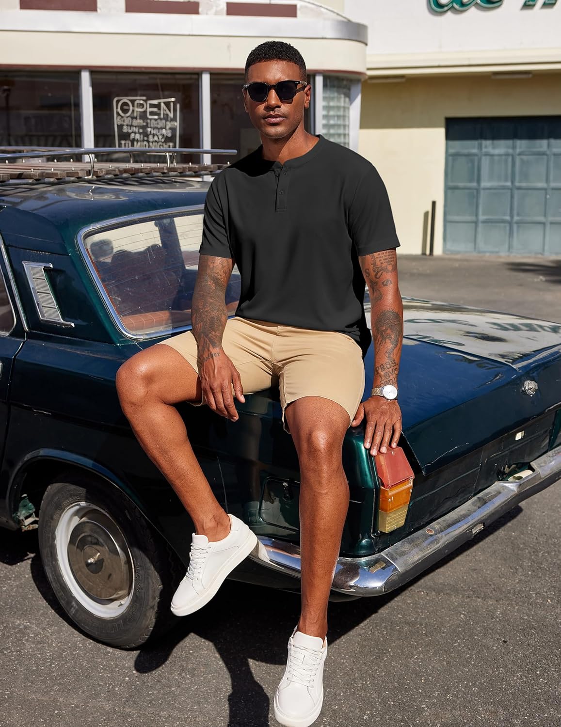 COOFANDY Men's Henley Shirts Short Sleeve Texture Casual Button Henley Summer Classic Basic Tee Shirts - Image 8