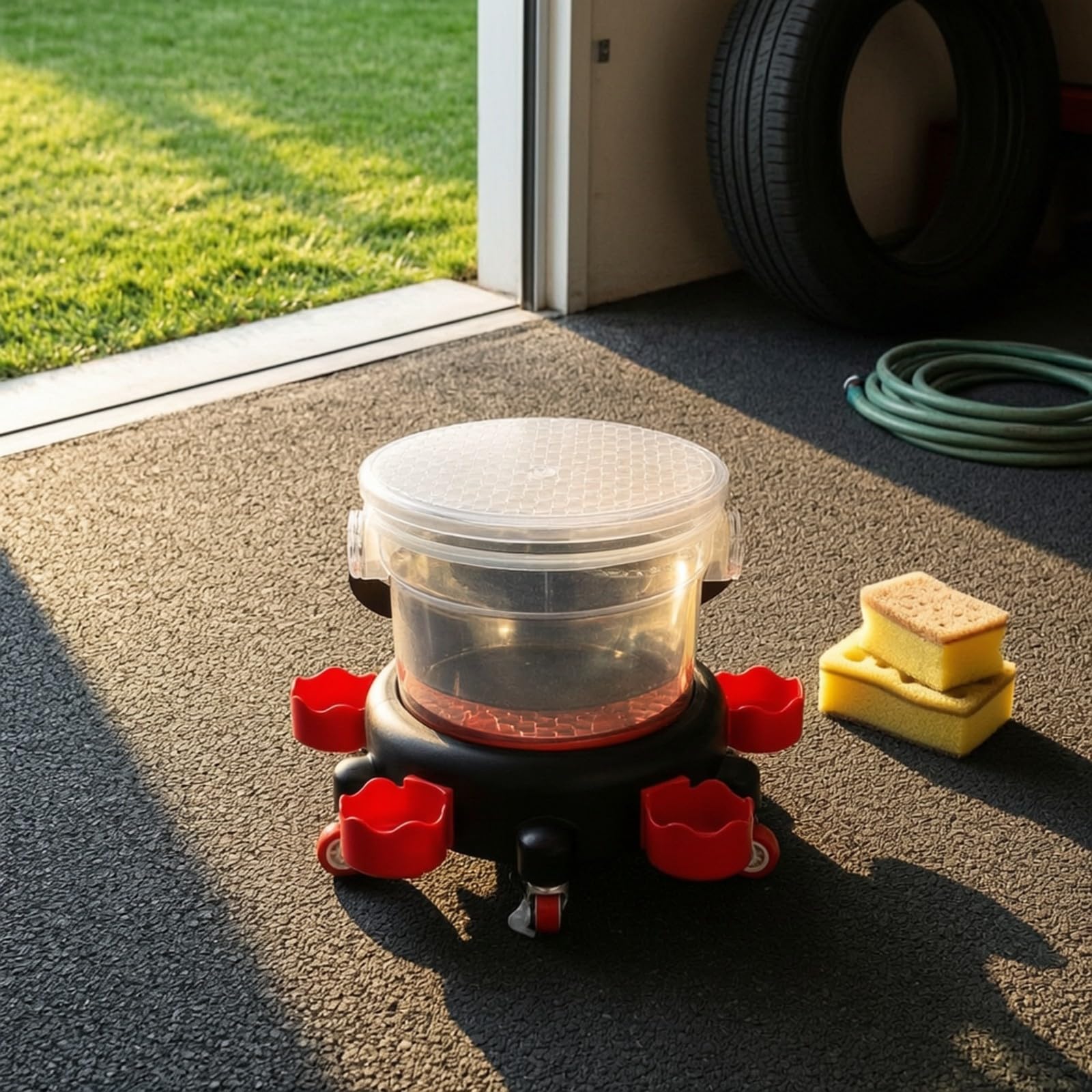 Secchio con Filtro Carrellato | Multifunzione, Secchio con Ruote e Filtro, Leggero, Contenitore, per Giardino