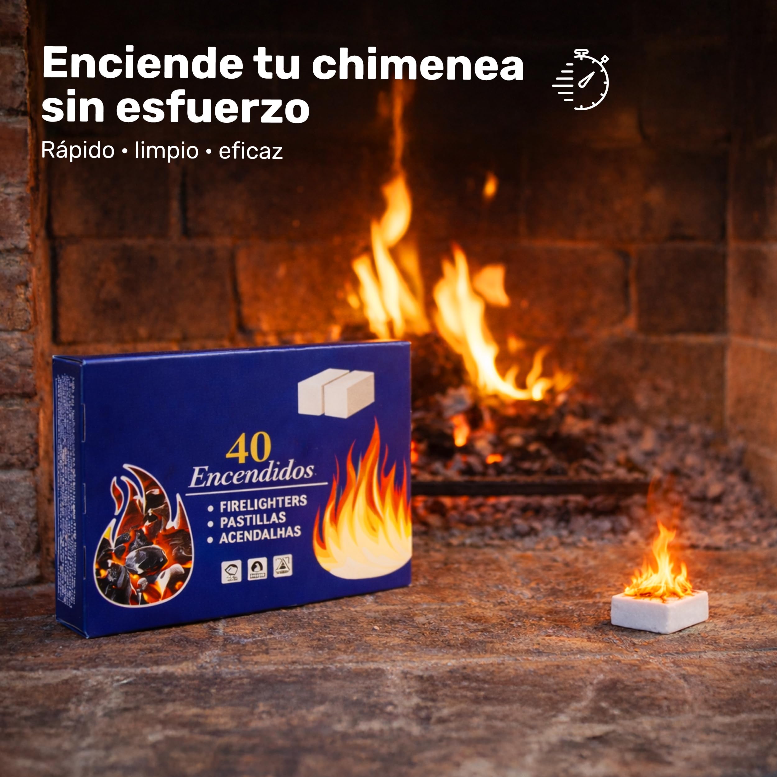 BESCH Pack 12 Pastillas de Encendido para Barbacoas y Chimeneas – Encendido Rápido y Seguro – Iniciador de Fuego Sólido para Leña, Carbón y Fogatas – Ideal para Camping y Exterior