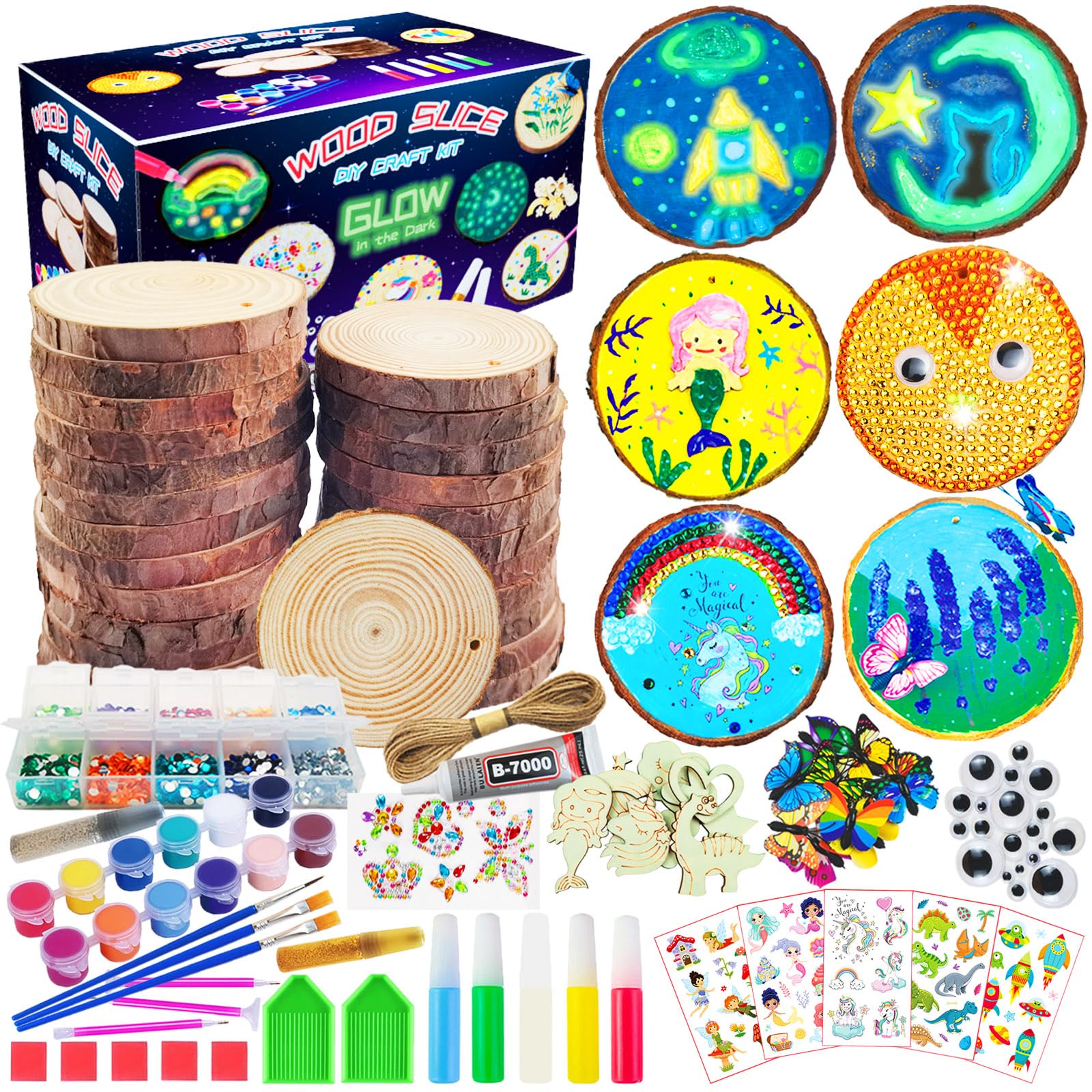 Amazon.com: KIRKOTOY Wooden Crafts Kit for Kids-Glow in The Dark