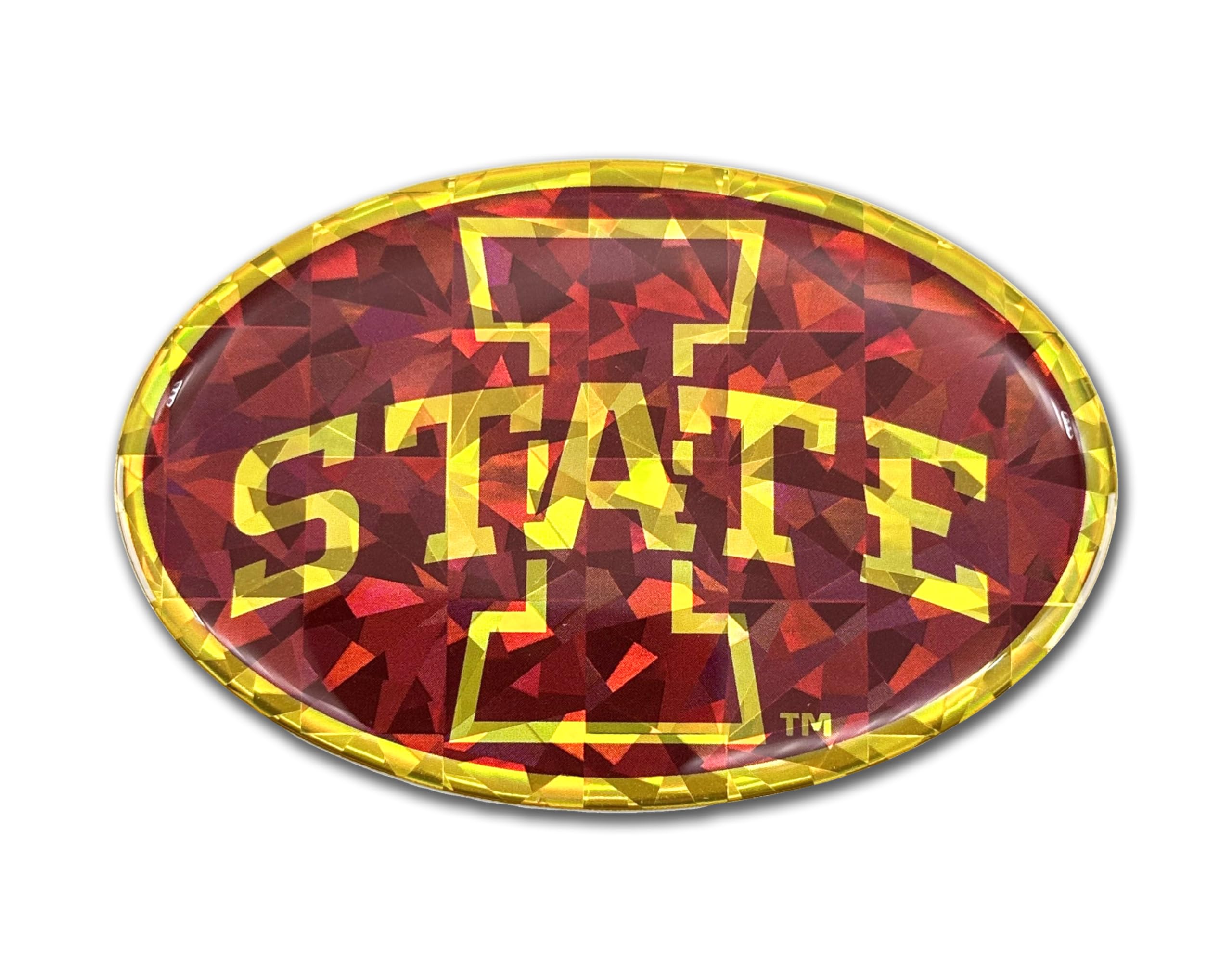 Elektroplate Officially Licensed Iowa State Cardinal & Gold Reflective Decal | Premium 3D Doming All Weather Decal for Car, Water Bottle, Laptop, Window, Cooler, Toolbox, Phone | Made in The USA