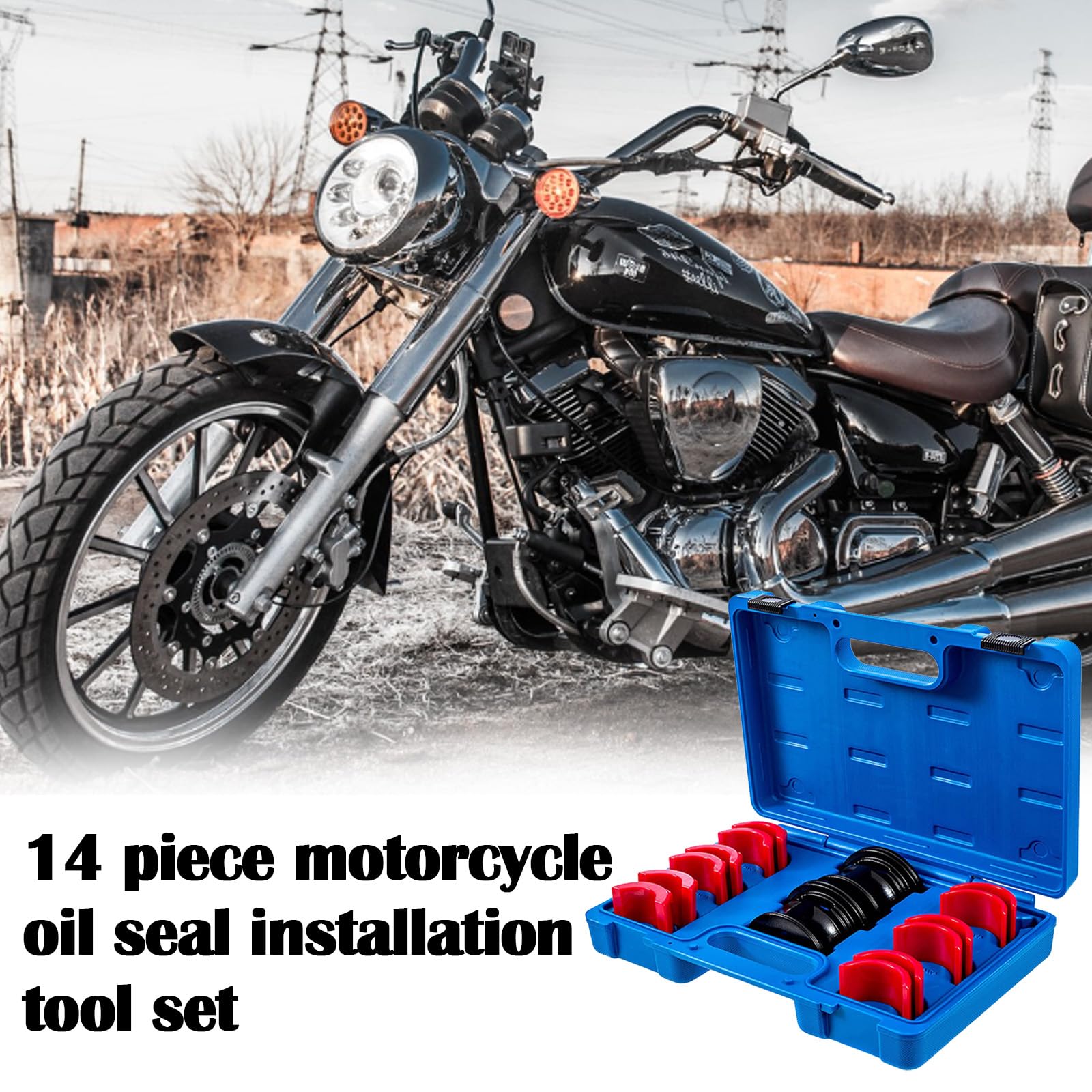 Controlador Sello Horquilla, Herramienta Sellado Horquilla Cambiador Neumáticos Motocicleta Kit Sello Horquilla Acero Al Carbono 35-50mm Universal Para Motocicletas Y Bicicletas