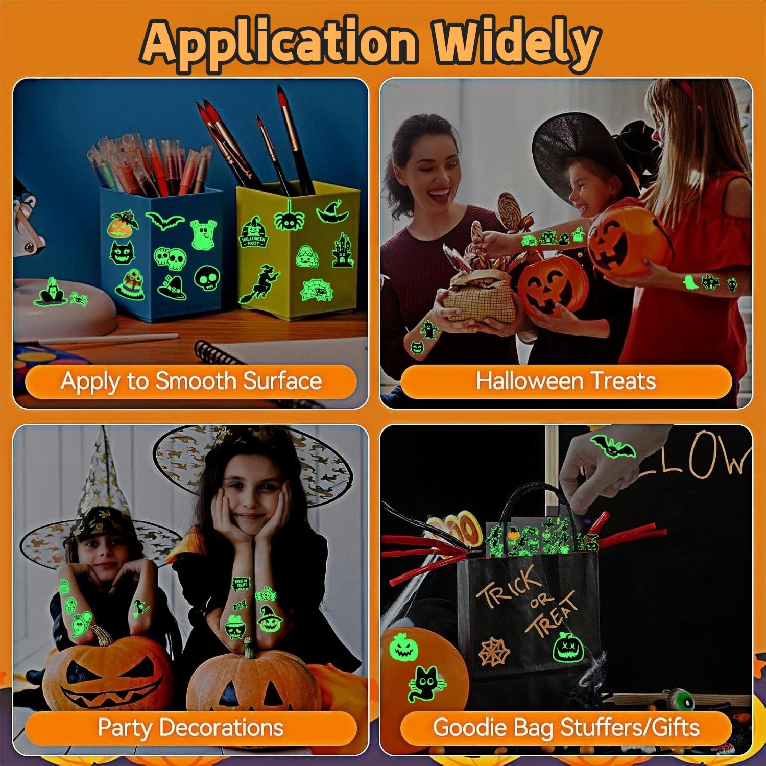 100+ Pezzi Tatuaggi per Bambini, Halloween Decorazioni Zucca Cranio Tatuaggi Temporanei Regalo Bambino 3-12 Anni Trasferelli per Bambini Tattoo Halloween Decorazioni Regalini Fine Festa Adesivi