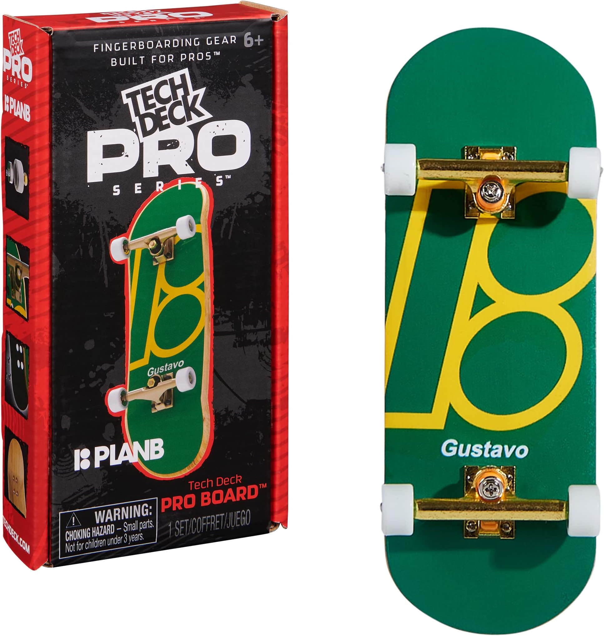 Plan B Pro Series Finger Board with Storage Display, Built for Pros; Authentic Mini Skateboards, Kids Toys for Ages 6 and Up