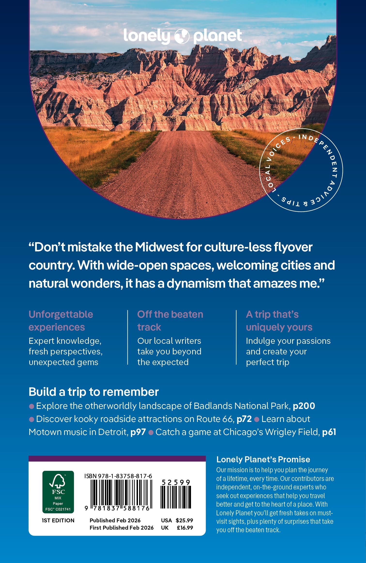 Lonely Planet Midwest USA: Plan the Trip of a Lifetime | Detailed Itineraries & Maps | Insider Tips | Covers Illinois, Indiana, Ohio and more (Travel Guide)