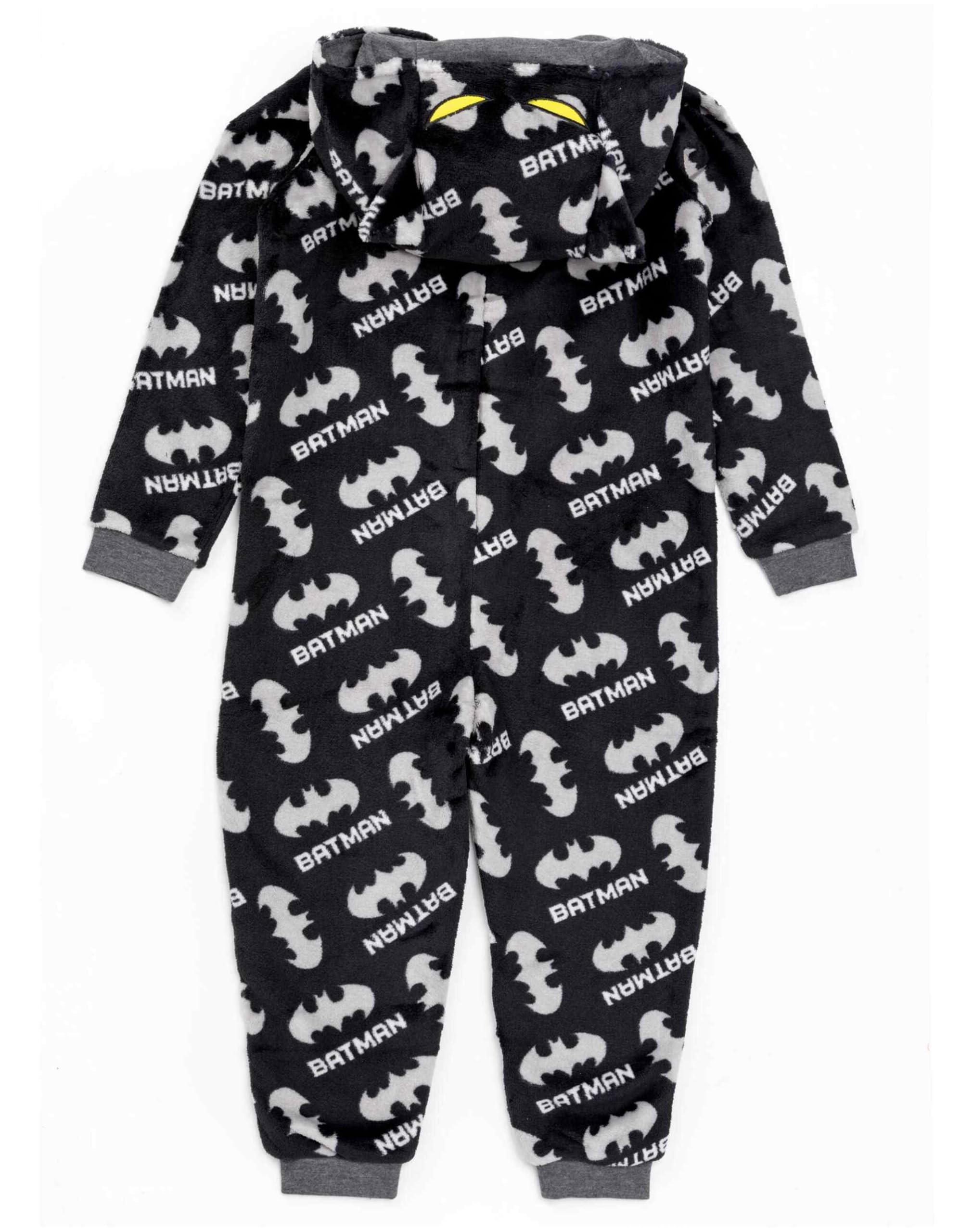 DC Comics Batman Onesie Pigiama Boys Boys Bambini Dark Knight Cavaliere Nero PJ