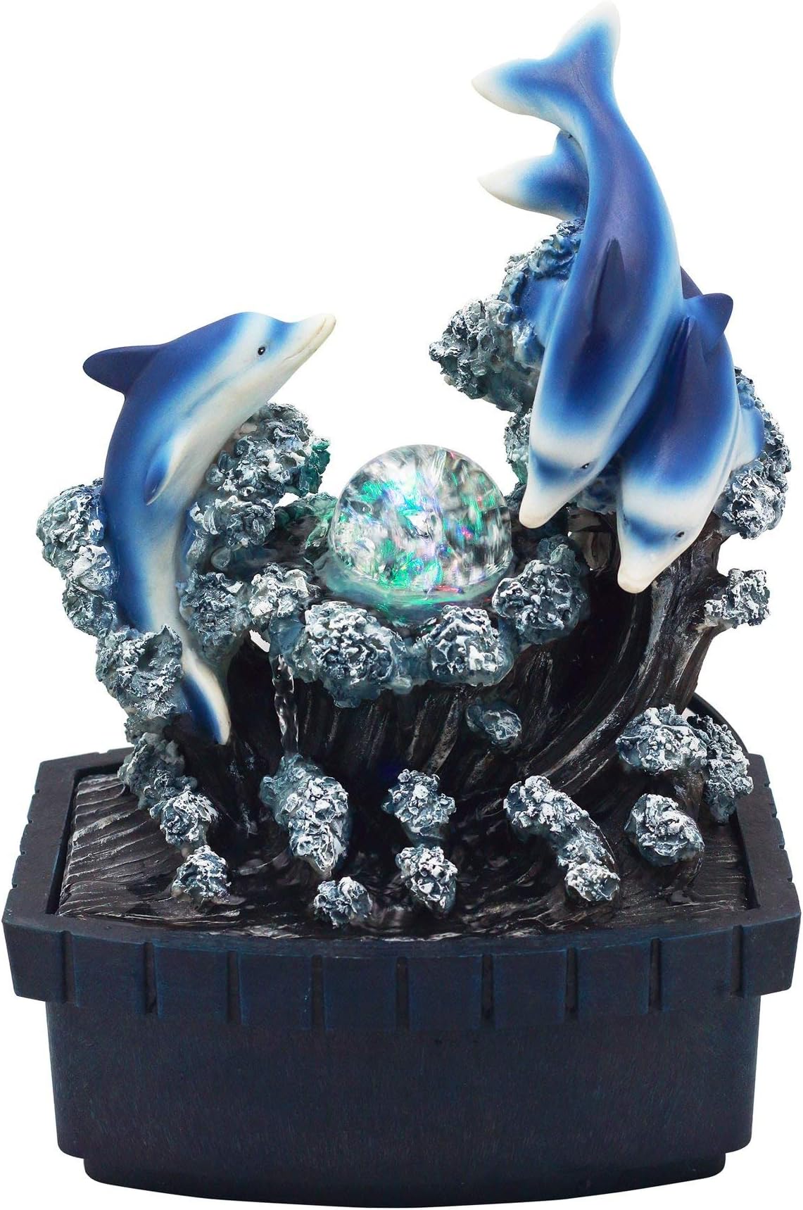 OK Lighting FT-1223/1L 11.50" H Dolphin Table Fountain