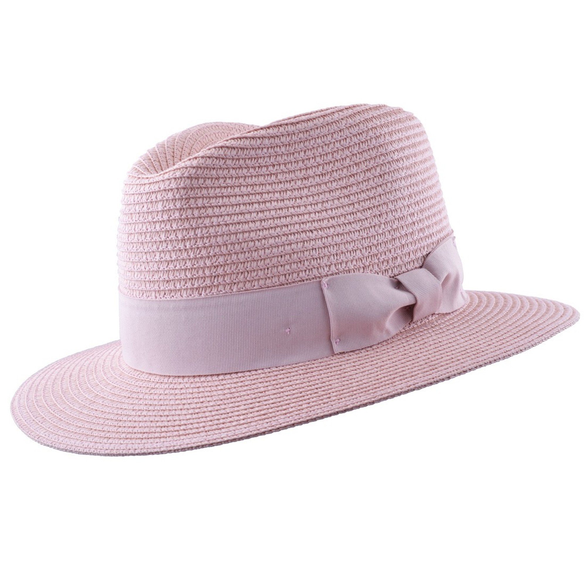 PAPER STRAW CRUSHABLE FOLDABLE SUMMER PANAMA FEDORA HAT WITH BAND IN 6COLOURS (XLARGE(61CM), PEACH)