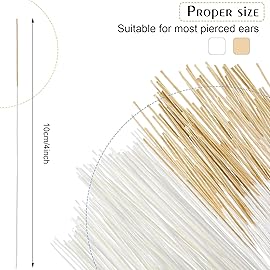 Maitys 360 Pieces Ear Hole Floss Piercing Cleaner Floss Disposable Piercing Aftercare Cleaning Line Ear Hole Care Cleaning Tool for Women Men(White, Brown)