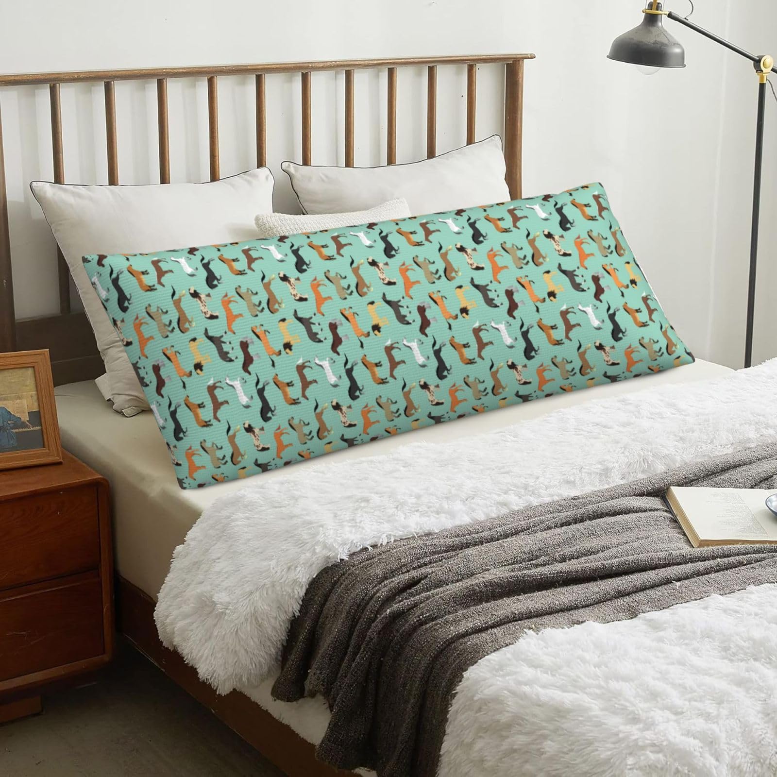 Horse, Body Pillow Cover with Zipper,Long Body Pillowcase 20 x 60 in