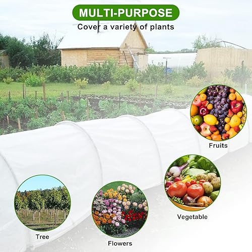 Miniatura 5 de SOMXOY Cubierta para plantas de 10 x 50 pies, protección contra la congelación, 1.06 ozyd, manta de tela gruesa contra heladas, protector de