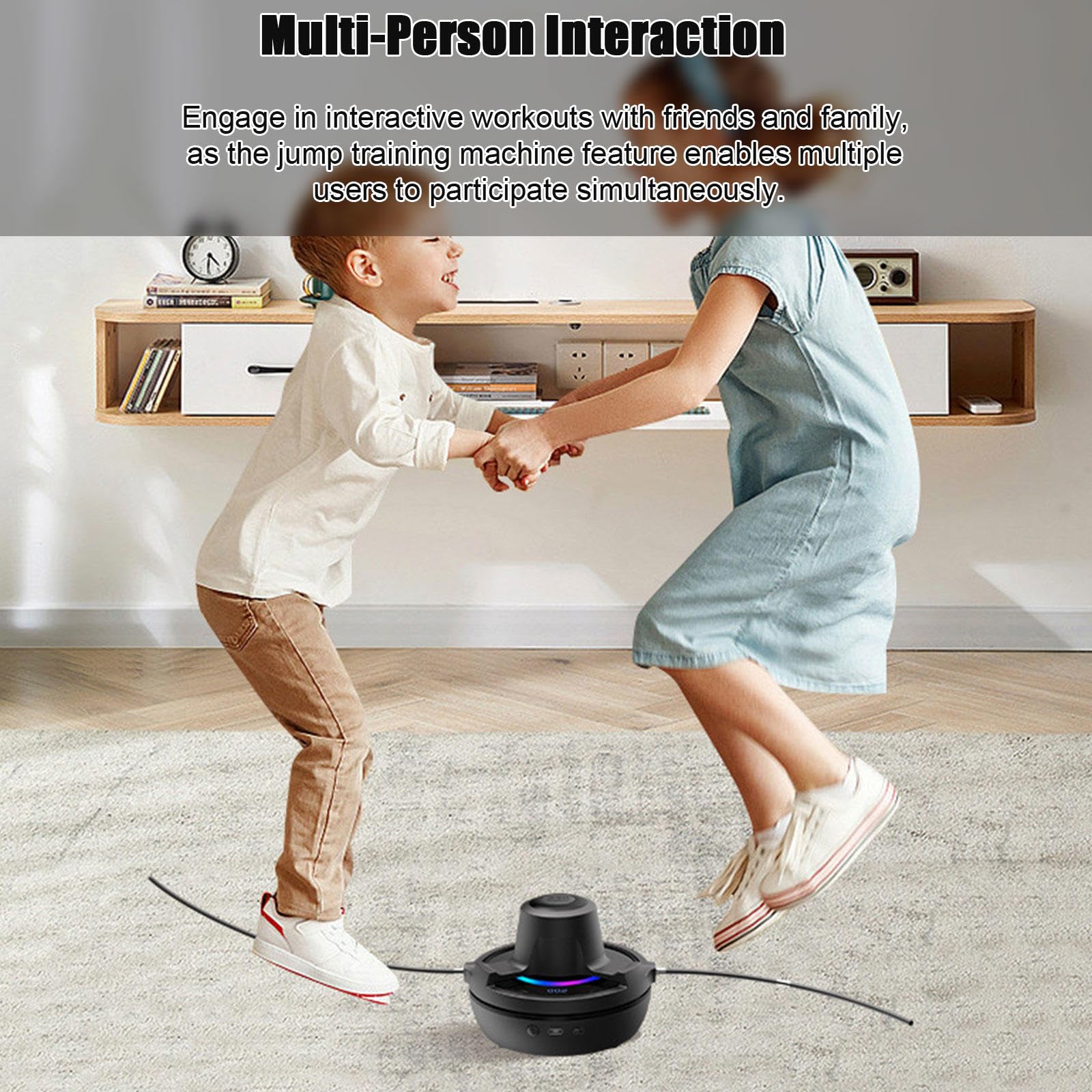 Macchina Intelligente per Saltare La Corda, Corda per Saltare Automatica con Contatore, Corda per Saltare con Contatore 1-10 Livelli di Velocità, Luce LED, Funzione Musica Wireless,Blue