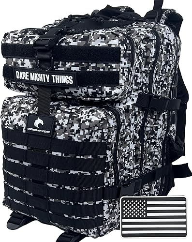 Miniatura 13 de AMERICANPHOENIX Mochila Táctica Élite de 45L | Mochila para Trabajo y Militar | Resistente al Agua y de Alta Resistencia | Mochila de Evacuación,