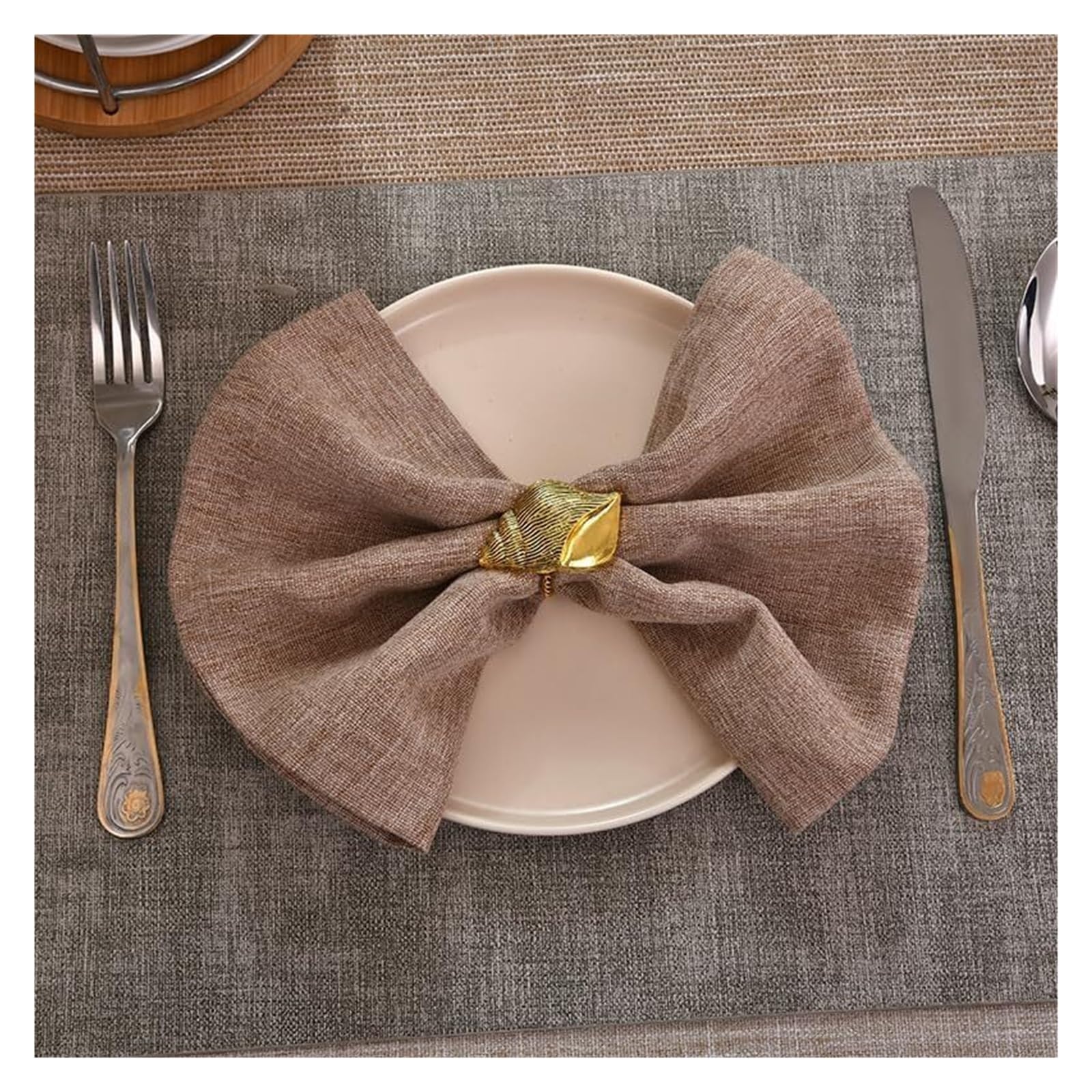 Hebilla de Metal servilletero servilletero Anillo, 12 Piezas de Hebillas de Mantel de Mesa de Boda con Forma de Caracol Dorado, Anillos de Toalla de Papel for decoración de Hotel