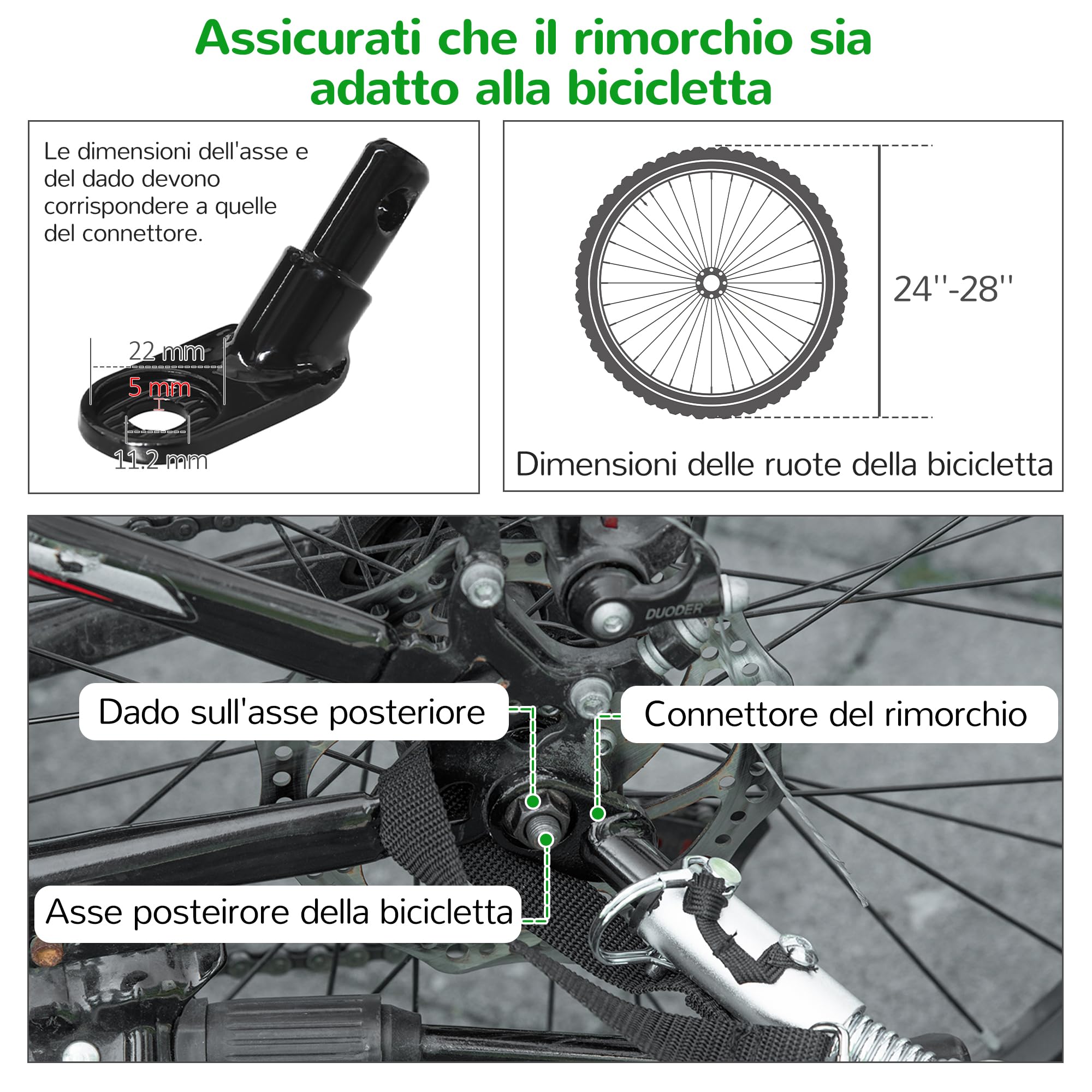 PawHut Rimorchio Bici e Passeggino per Cani 2 in 1, Carrello Bici in Acciaio e Tessuto Oxford con Catarifrangenti e Bandierina