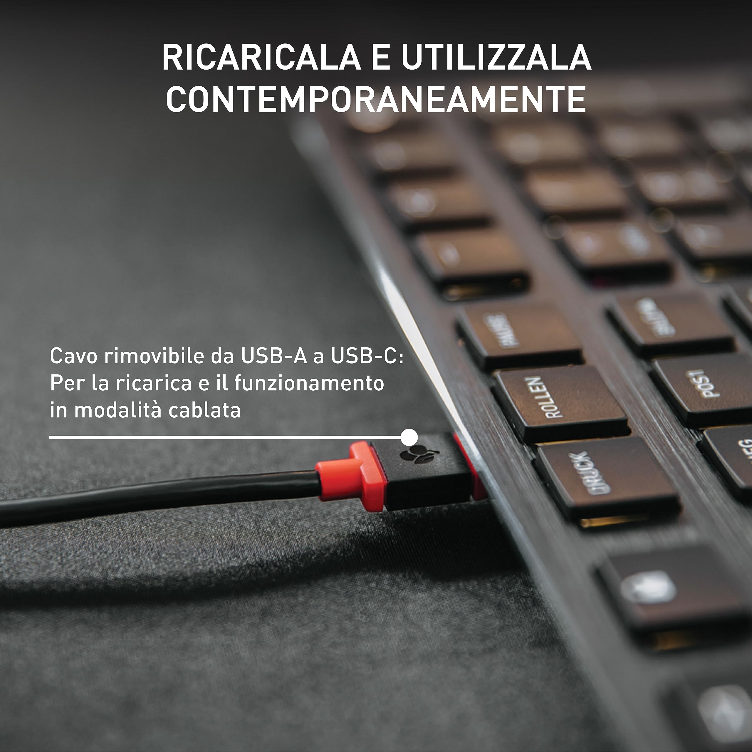 CHERRY KW X ULP, Tastiera High-End Meccanica Ultrapiatta, Layout per la Germania QWERTZ, Tastiera Multidispositivo Senza Fili per fino a 4 Dispositivi, Ricaricabile, Nero, Layout Tedesco - QWERTZ