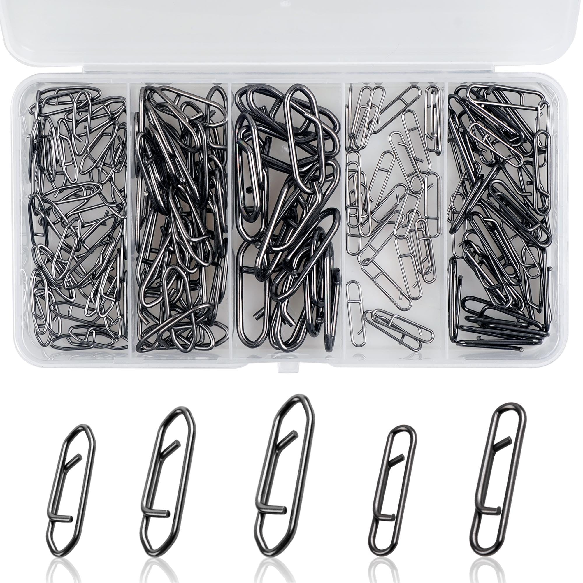 VATEICO Fishing Power Clips Kit Stainless Steel Fast Snaps Fishing Speed Clips Quick Change Lure Connector Kayak Drifting Fishing (Clip Kit - 145pcs)