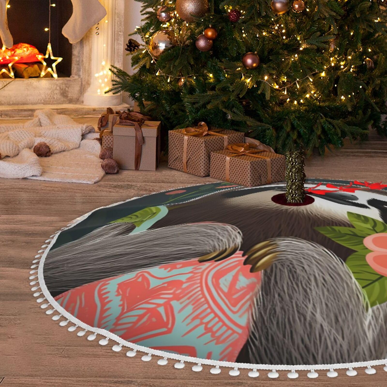 Jupe de sapin de Noël 121cm paresseux imperméable rustique