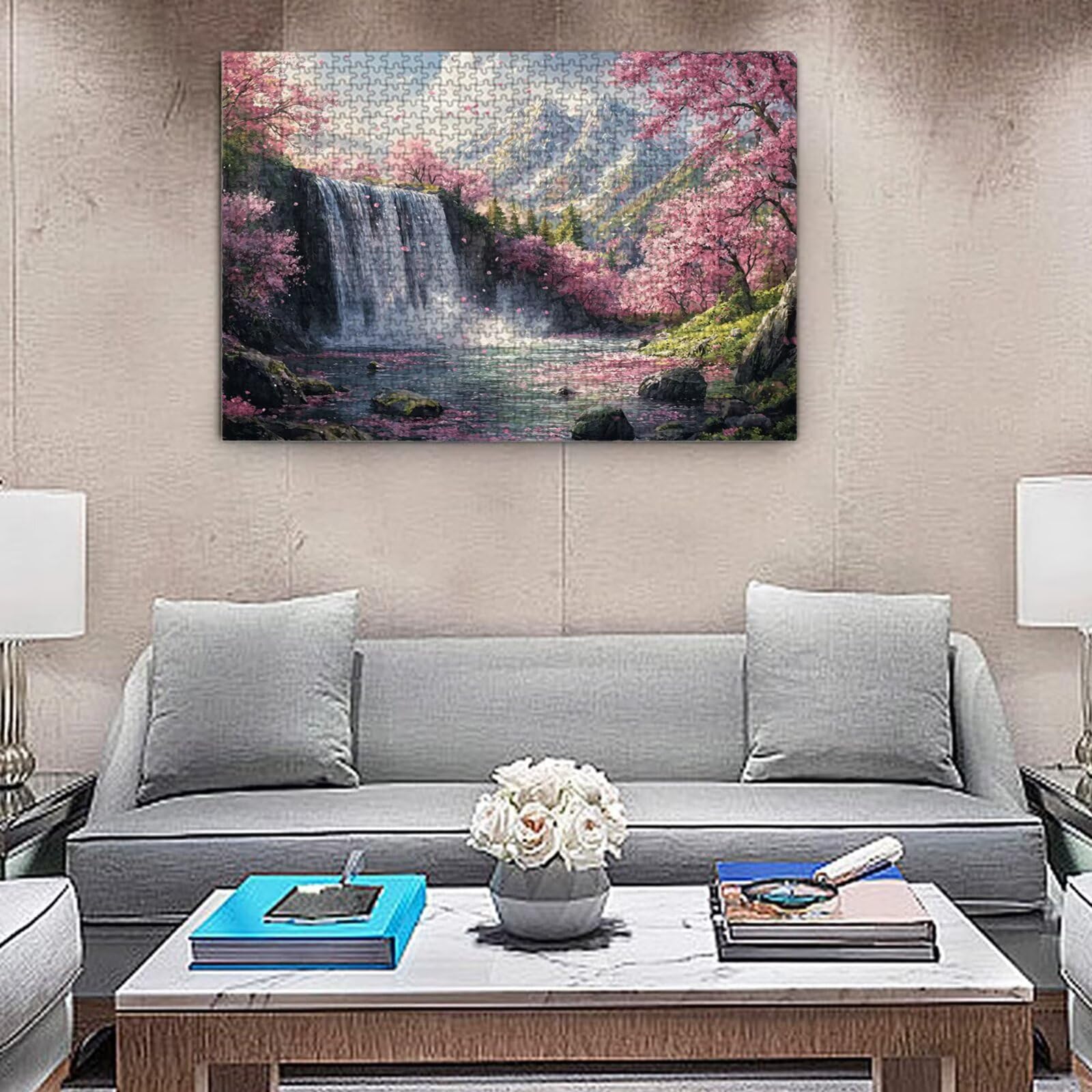 Jigsaw Puzzle, 4000 Pezzi Puzzle Classici, Rosa Puzzle Rilassamento Intelligence, Mpossibile Difficile Puzzles impegnativo per adulti Puzzles per Gioco Familiare, Regalo per Amore Amico Cascate K0F307