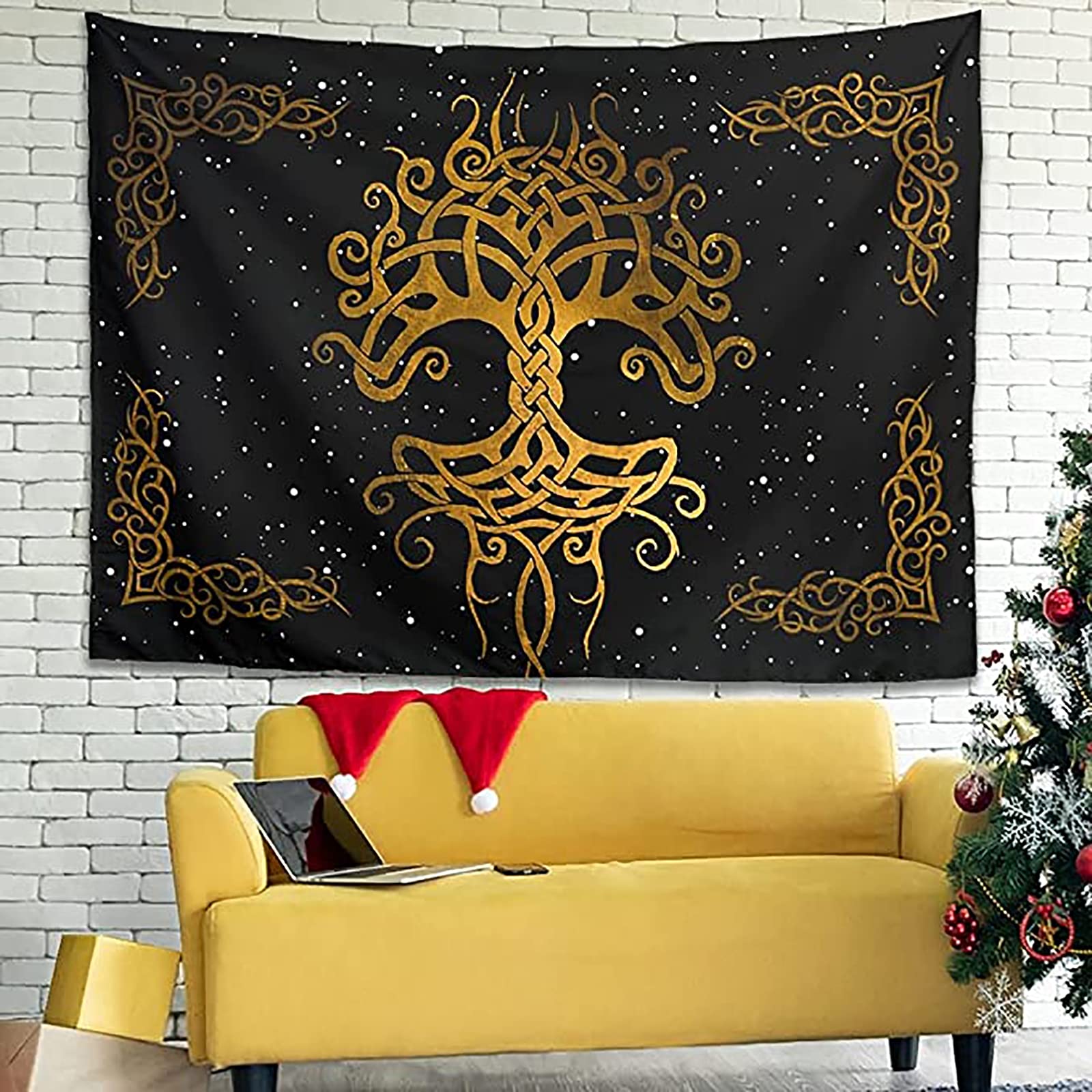 Tree of Life Viking Tapestry Durable Decor Bedspread Living Room Bedroom Dorm,79x59 in