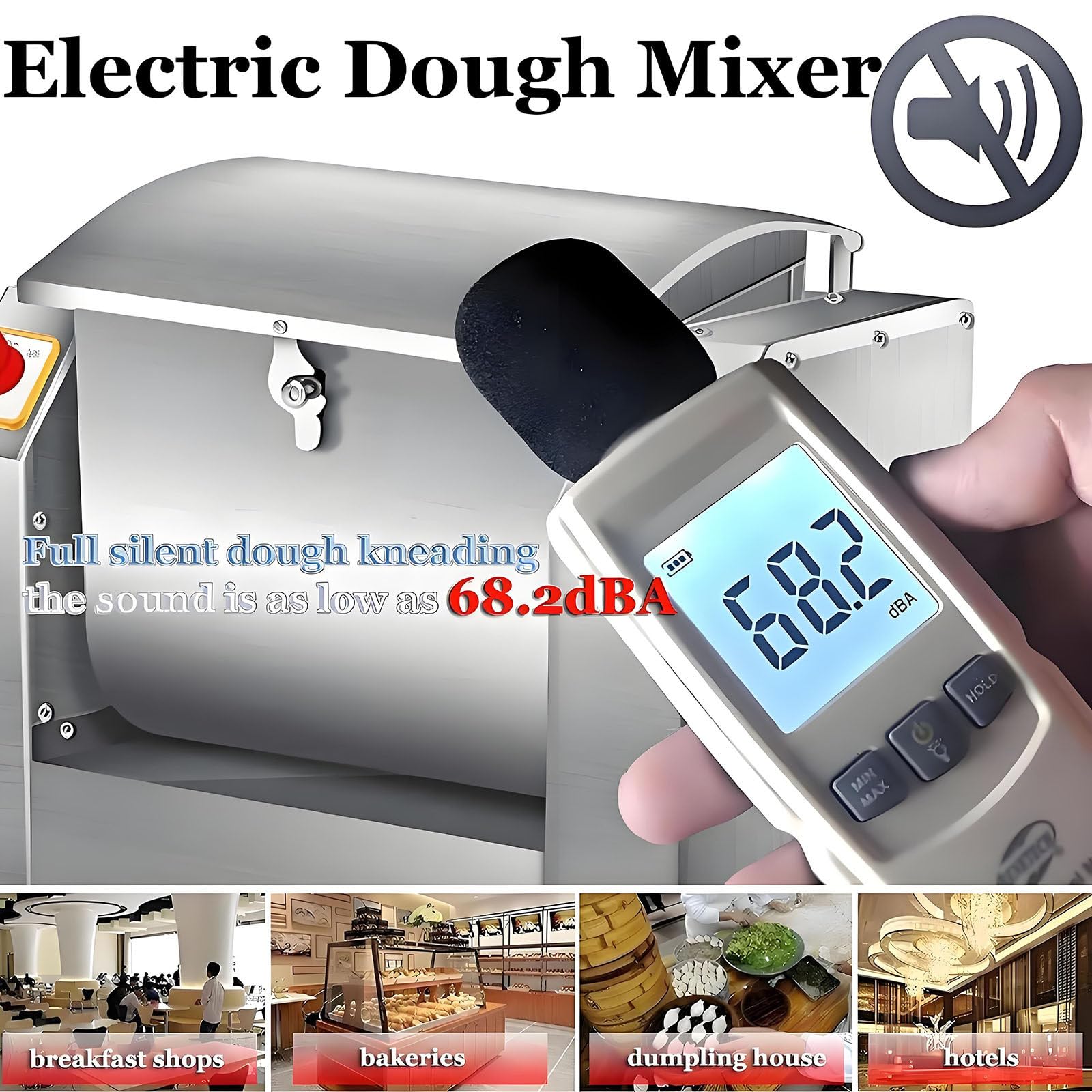Impastatrice Professionale, Impastatrice Elettrica per Farina, Impastatrice Completamente Automatica, Impastatrice per Farina, Impastatrice in Acciaio Inox, per Preparare Pasta E Pizza 10kg
