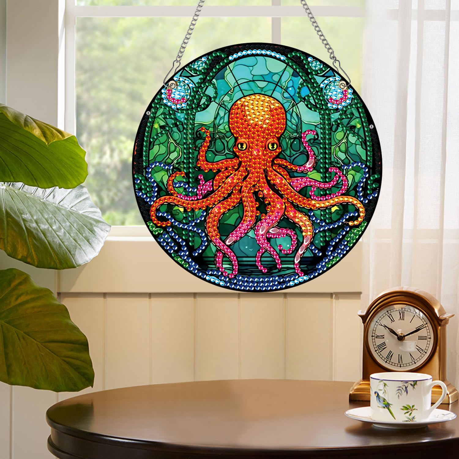AiYuanzsh Oktopus Diamant-Malerei Set – 5D DIY Wanddeko, 24,1x22,6 Cm, Meeresmotiv Für Erwachsene
