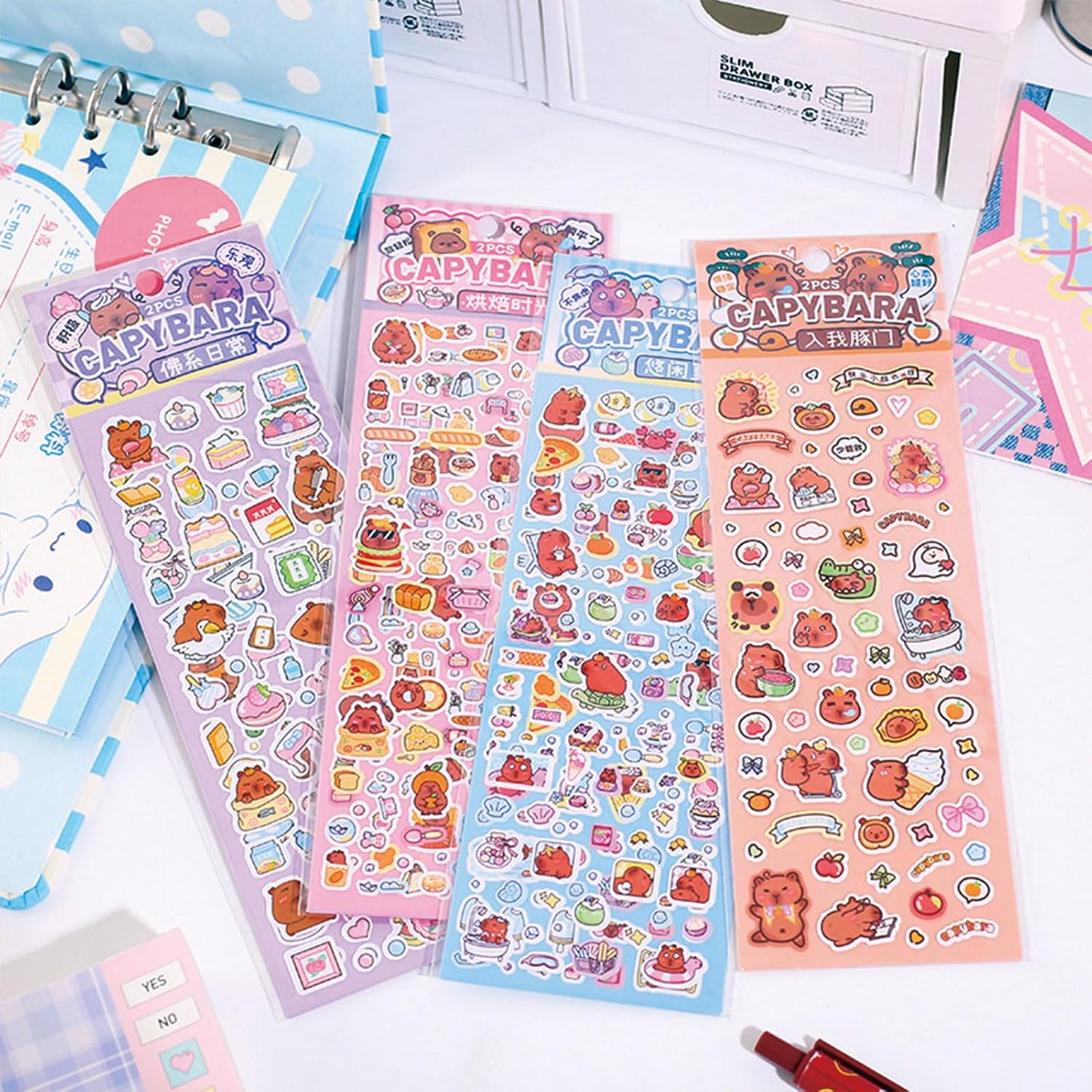 8 Cute Capybara Stickers for Kids - Kawaii Waterproof Cartoon Reward Stickers for Phone Case, Stationery, Party Gifts (8Pcs)