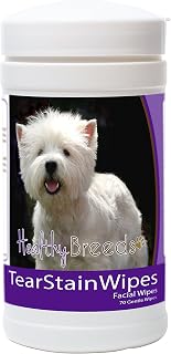 Healthy Breeds West Highland White Terrier Tear Stain Wipes 70 Count