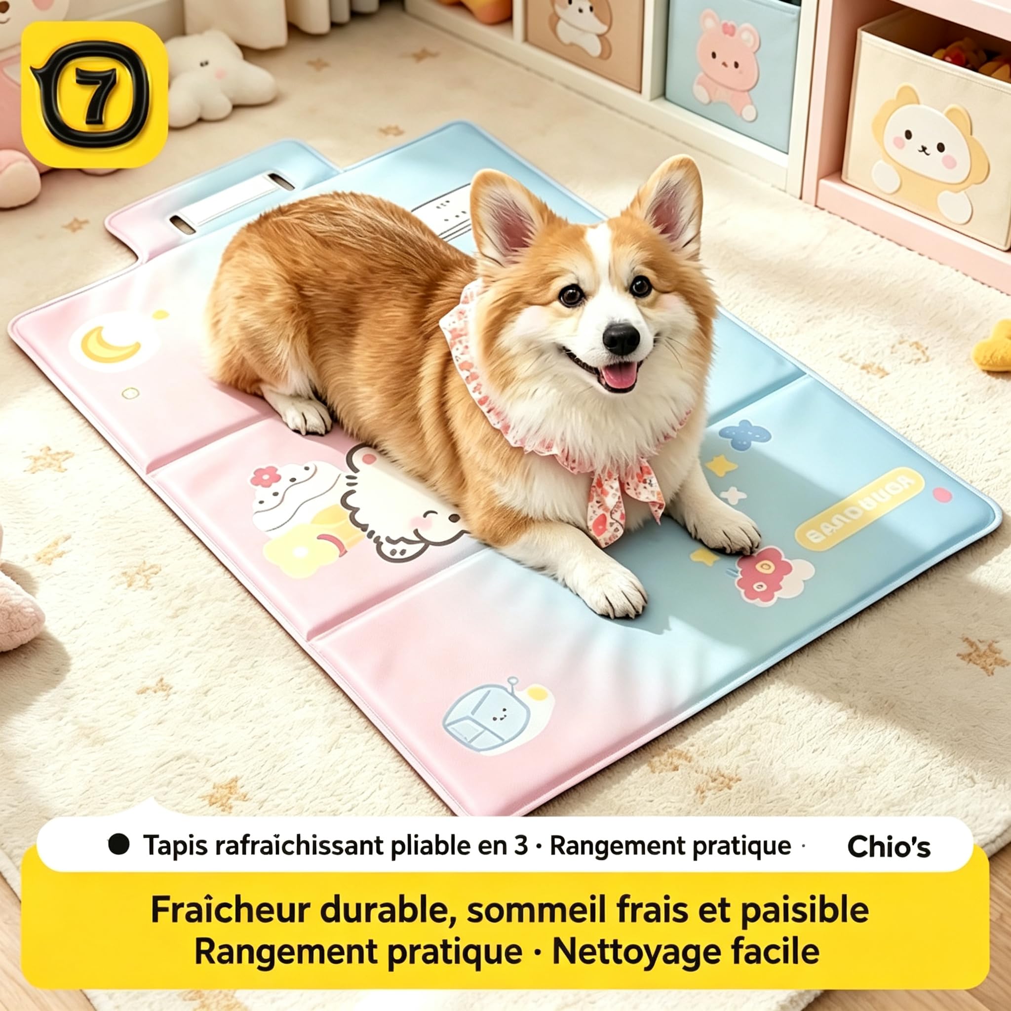 Mata chłodząca dla psów i kotów, żel samochodowy, składany, M
