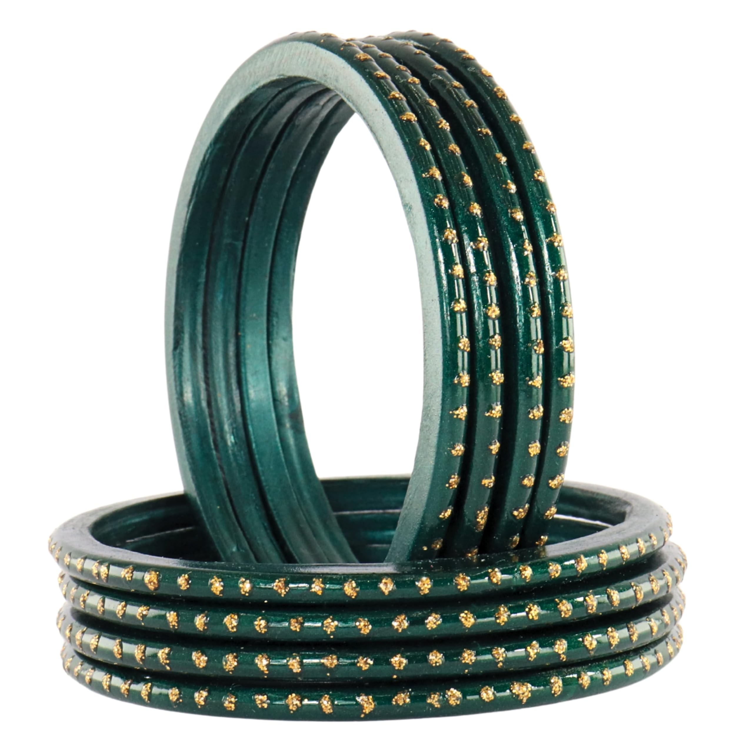 zulka Traditional Lac Bangles With Polka Dots Work For Women & Girls | Stylish Fancy Bangles | Polka Dot Lac Bangles | Traditional Women's Bangles | Chudi Set | ladkiyon ki Chudi - Set Of 8-picture-32
