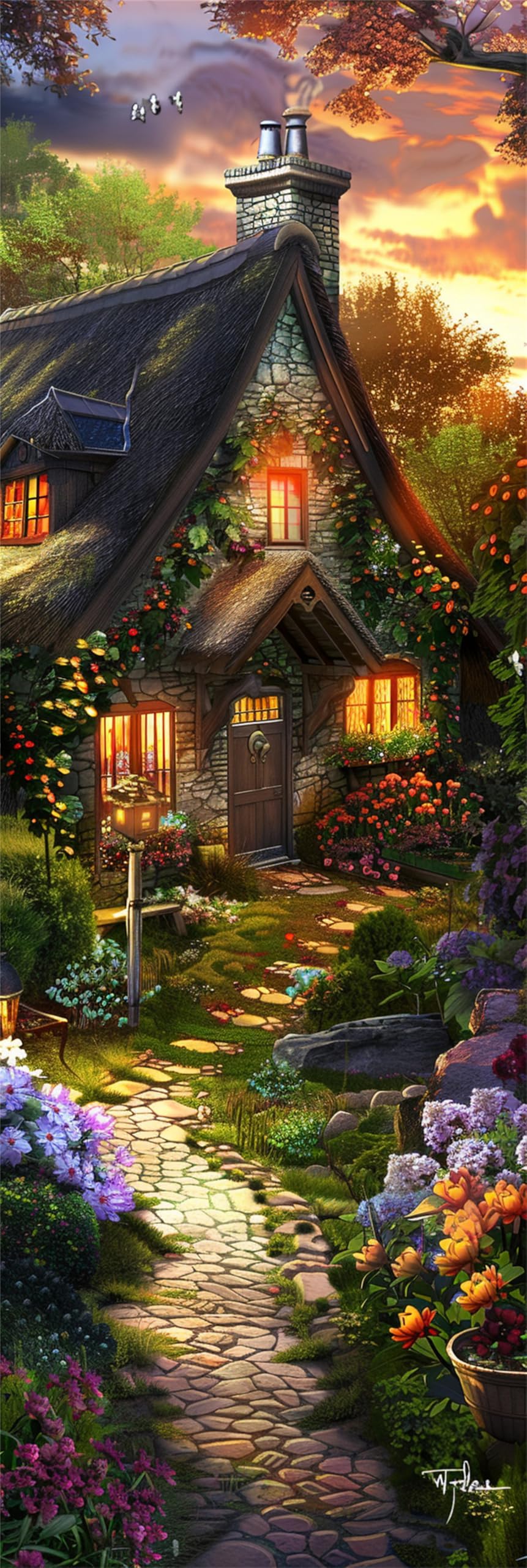 Malen Nach Zahlen Hut, Blume Malen Nach Zahlen Erwachsene DIY Paint by Numbers Anfänger Kinder Gemälde inklusive Pinsel und Acrylfarben Ölgemälde Leinwand Bastelset für Frau Geschenke, 80x240cm -968