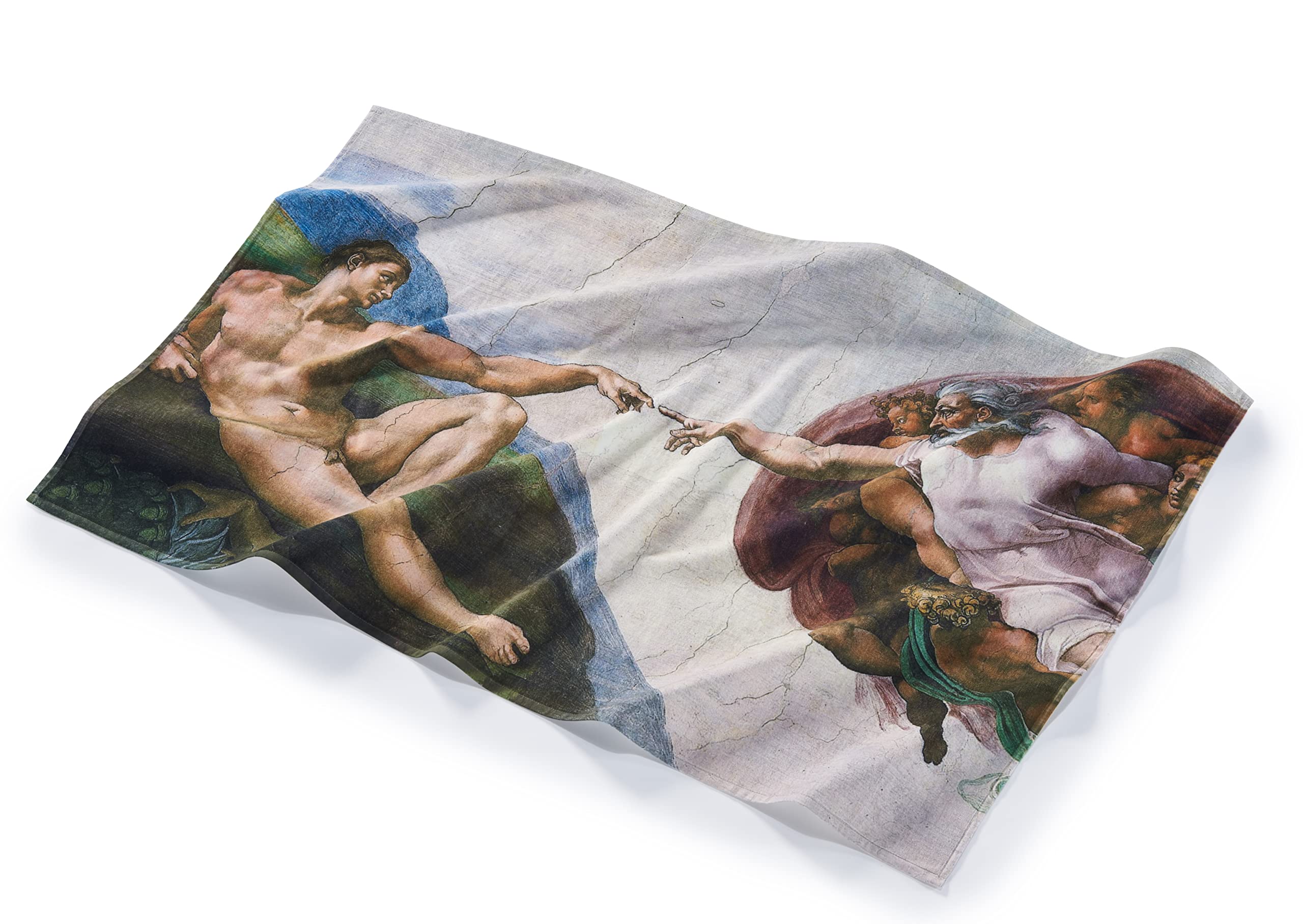 MuseartaMusearta BT-BM-TA-V424210 Unisex Beach Towel with The Creation of Adam by Artist Michelangelo Buonarroti Made of Cotton 90 x 150 cm