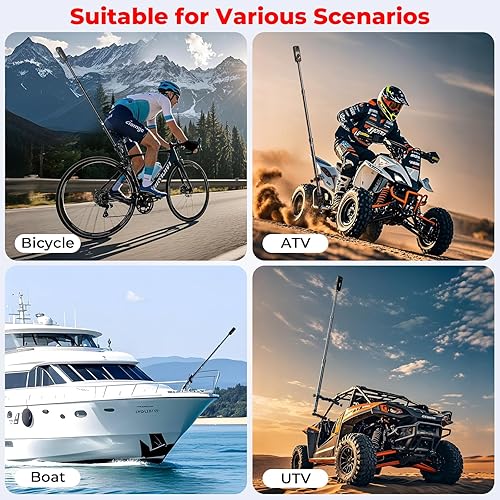 Miniatura 7 de Kit de montaje de cámara de acción para motocicleta GoPro e Insta360, palo selfie de aleación de aluminio con base de montaje antirrobo, soporte de