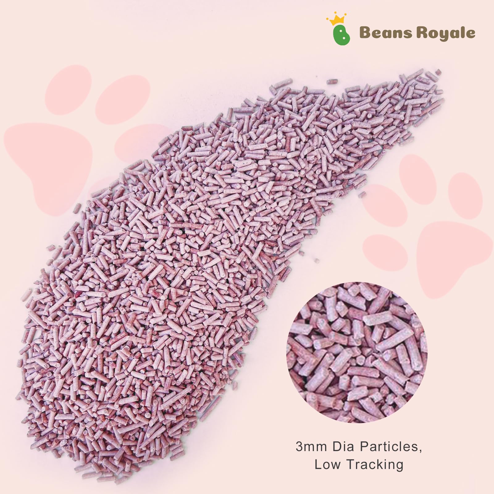 Paquete de 2 piezas (6 L x 2) arena para gatos de tofu, arena aglutinante para gatos, desechable, fibra de guisante, sin polvo, control de olores, bajo seguimiento, ligera (3 mm, lavanda)
