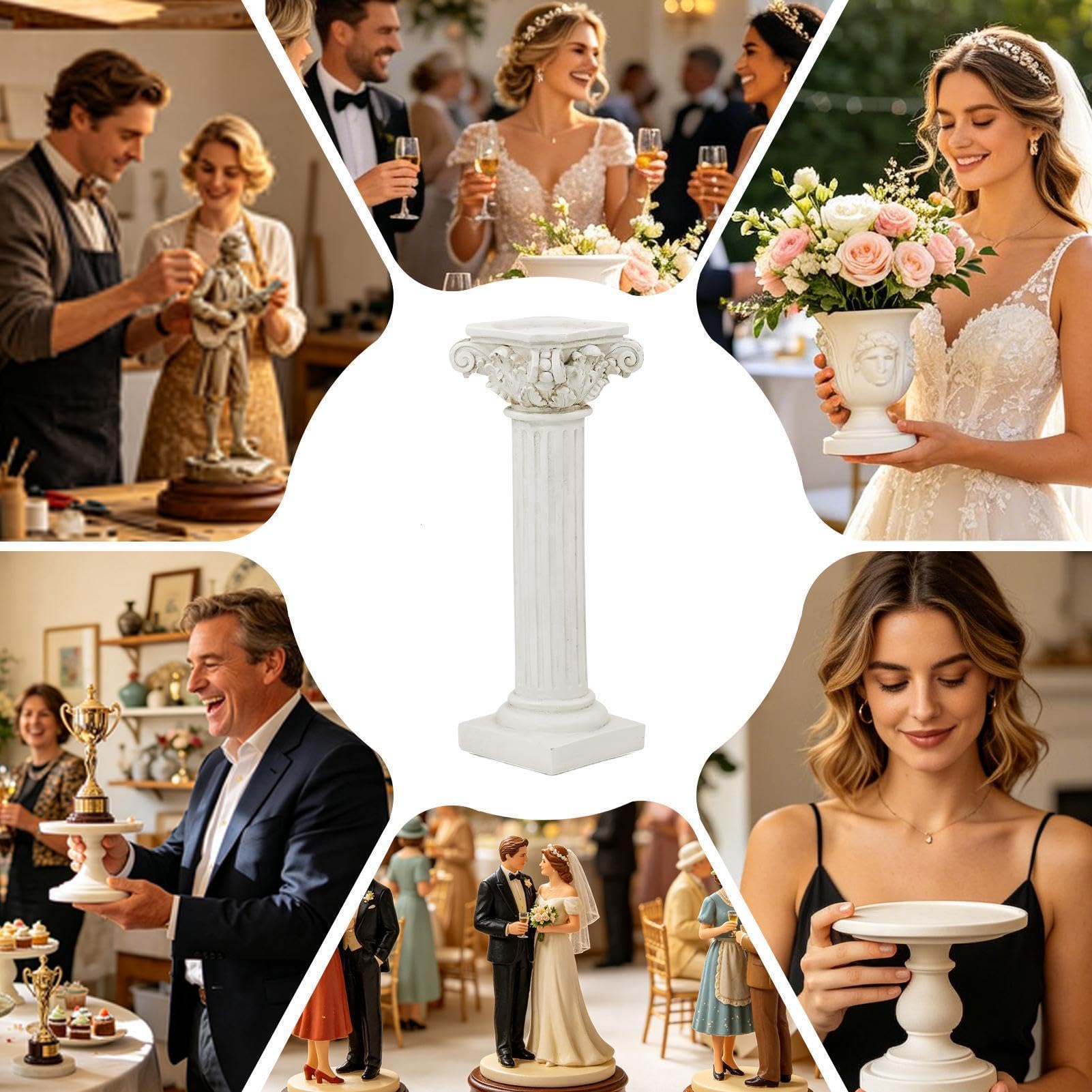 Generico Piedistallo a Colonna Romana Decorativa - Pilastro Romano Colonna Greca | Supporto a Piedistallo in Resina per Piante e Sculture | Decorazione per Feste Compleanni Matrimoni Interno Esterno