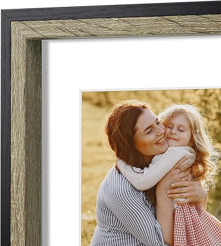 Miniatura 3 de Golden State Art, Marco de fotos de collage de 7 x 14 pulgadas con tres aperturas de 4 x 6 pulgadas, pantalla horizontal y vertical, marcos rústicos