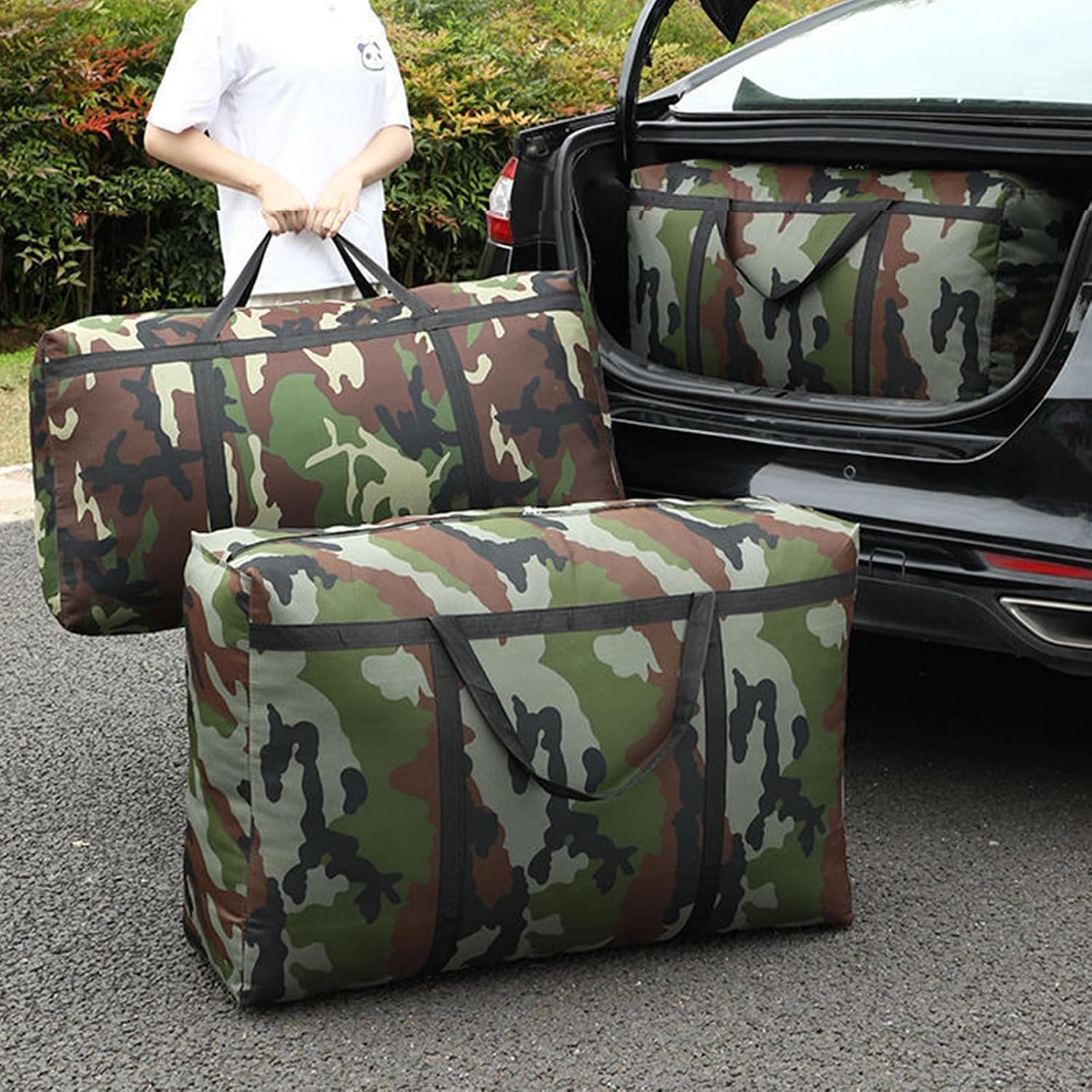 Moving Bags Heavy Duty 150L Heavy Duty Storage Bags, Oxford Cloth Wrap Around Handles Double Zipper, Reusable