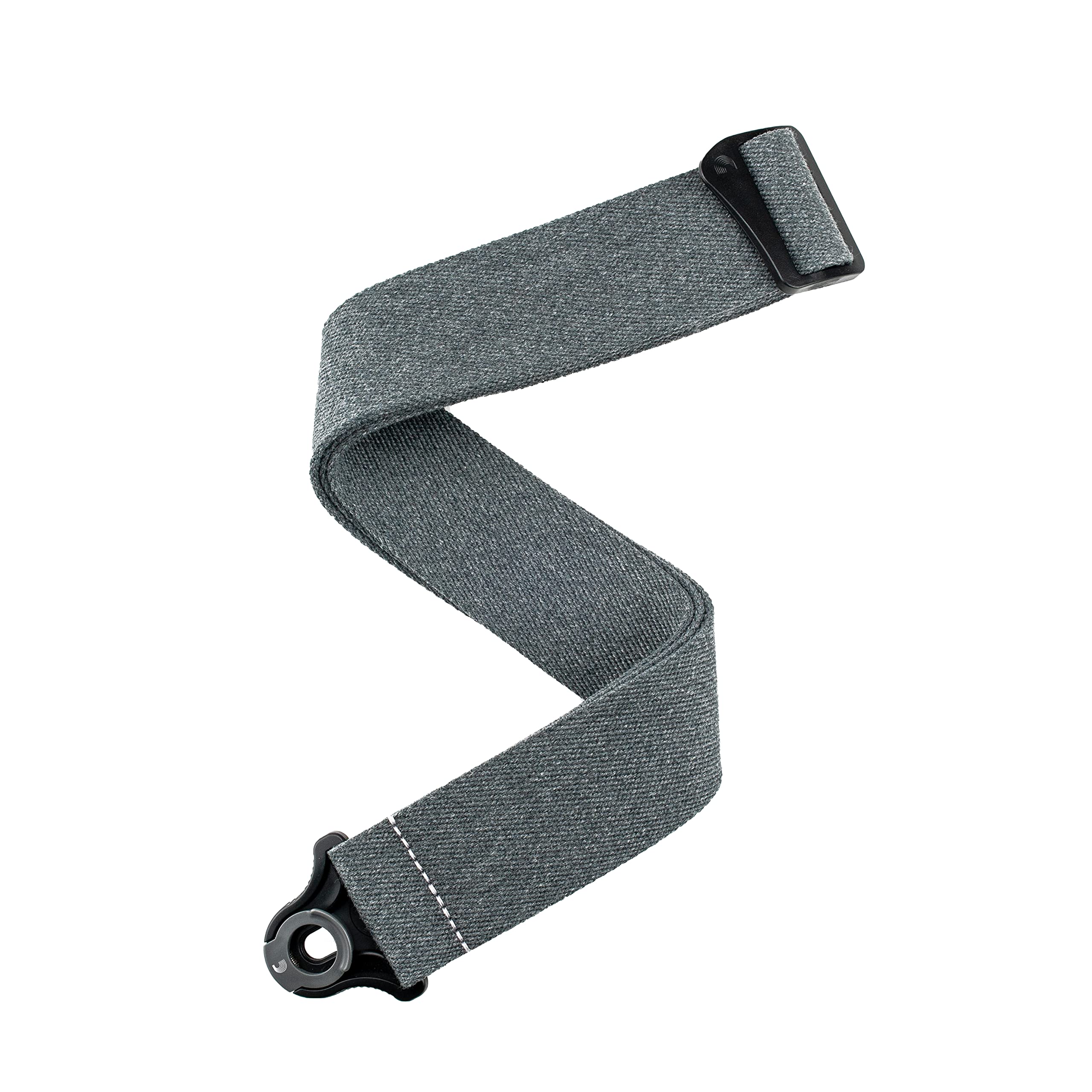 D'Addario Auto Lock Guitar Strap - Acoustic & Electric Guitar Accessories - Easy to Use Auto Locking Guitar Straps - Uses Existing Guitar Strap Buttons - Skater - Grey