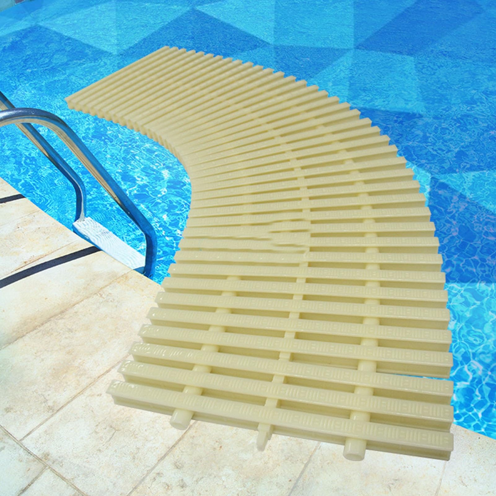 Genérico Rejilla Flexible para desagüe de Piscina (20 Unidades), Color Blanco, para Ducha, Cubierta de canaletas para Patios, cercas y pasarelas (18 cm), Duradera y de fácil instalación.
