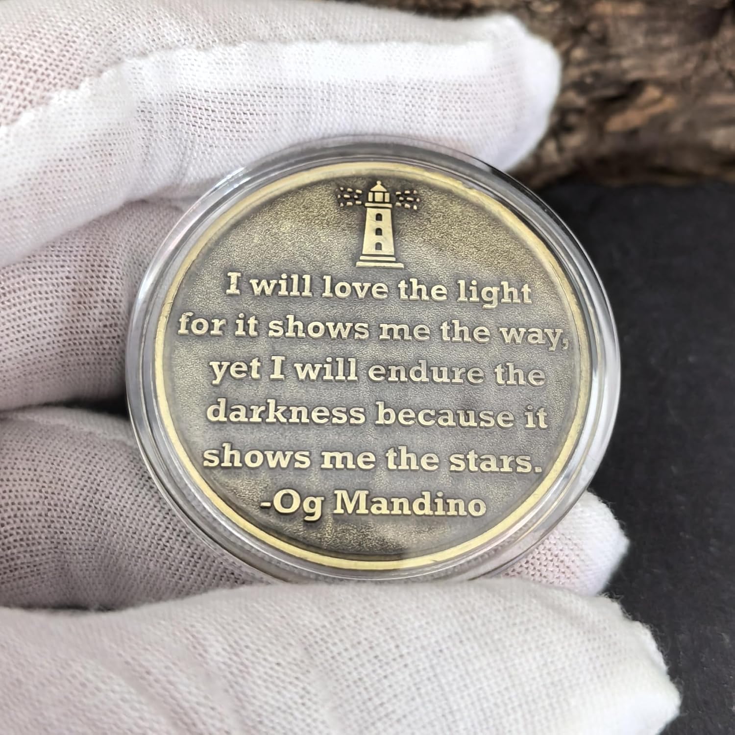 Lighthouse Sobriety Chip Metal Recovery Medallion Motivational Keepsake for Sobriety Anniversary and Encouragement