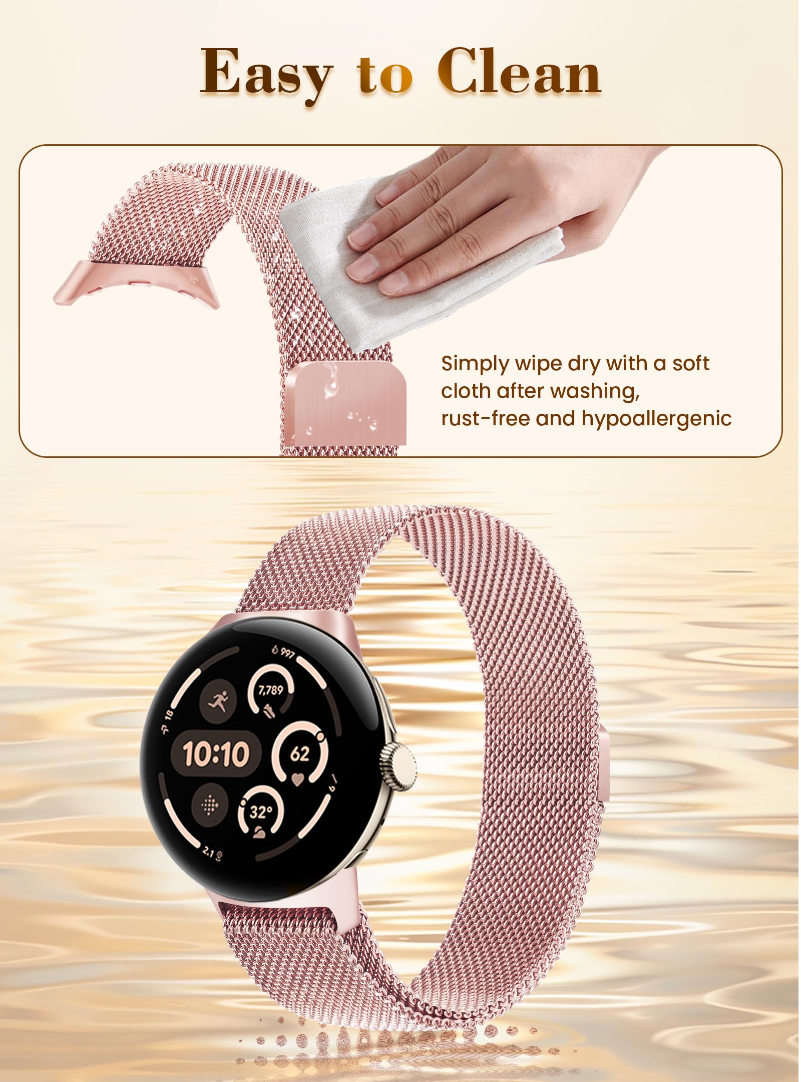 Amazon.com: Yeahxing Milanese-Band for Google-Pixel Watch-3 45mm 