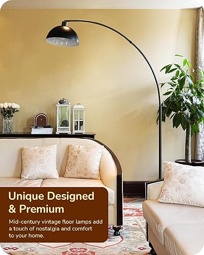 Miniatura 5 de EDISHINE Lámpara de pie moderna de arco de 78.3 pulgadas, lámpara de pie de mediados de siglo sobre silla con control remoto e interruptor de pie