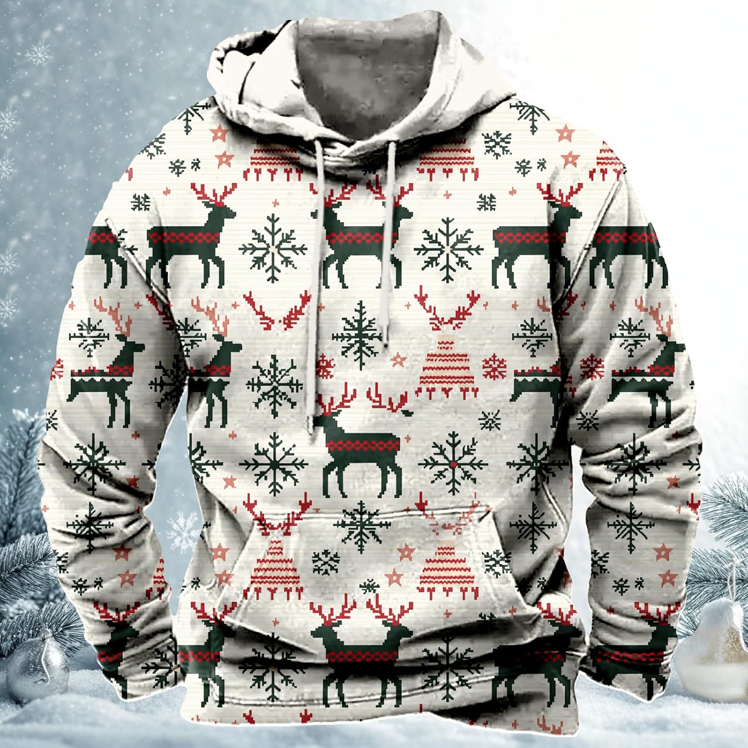 Western Men's Hoodies American Flag Pullover Comfort Casual Novelty Oversized Lightweight Hooded Sweatshirts - Image 2