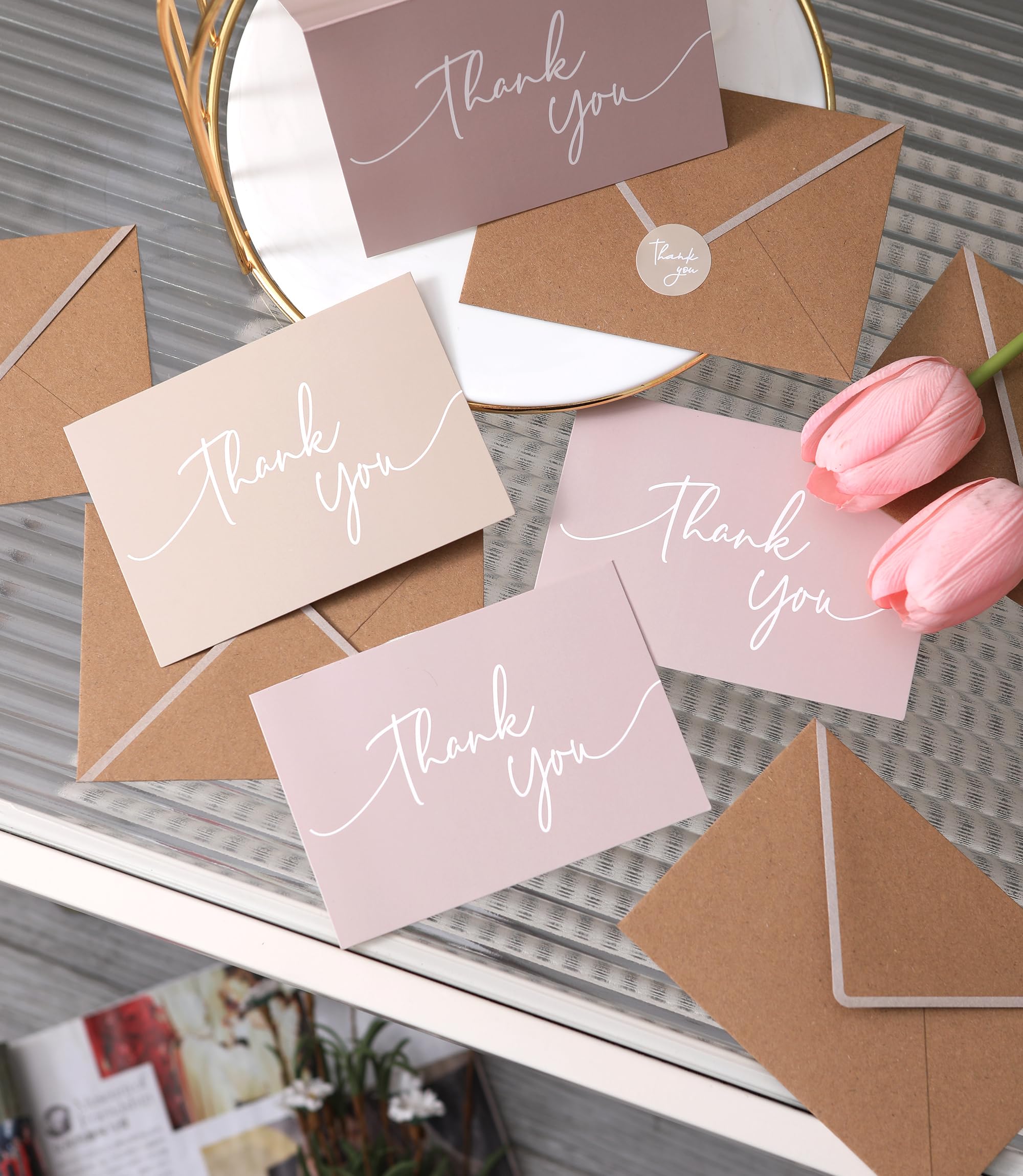 Stationary Per Nozze Biglietti Di Ringraziamento Hallmark Per Matrimoni - 100 Biglietti Vuoti Con Buste, Design Floreale Regalo Per Ospiti Nozze