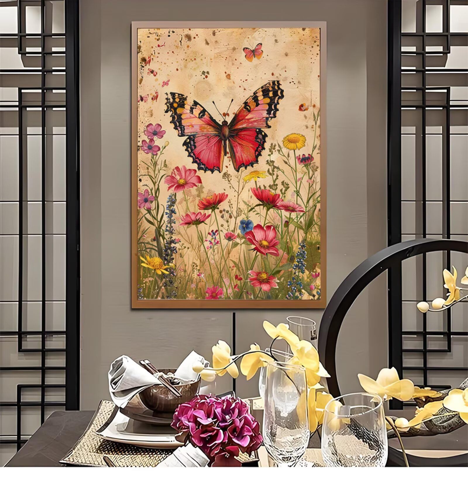 Diamentowe malowanie chryzantemy diamentowe malowanie 5D diamentowe rysunki DIY dorośli kryształowy obraz diamentowy ścieg krzyżykowy prezent kobieta dziecko dekoracja domu 100 x 150 cm motyl Z1-212