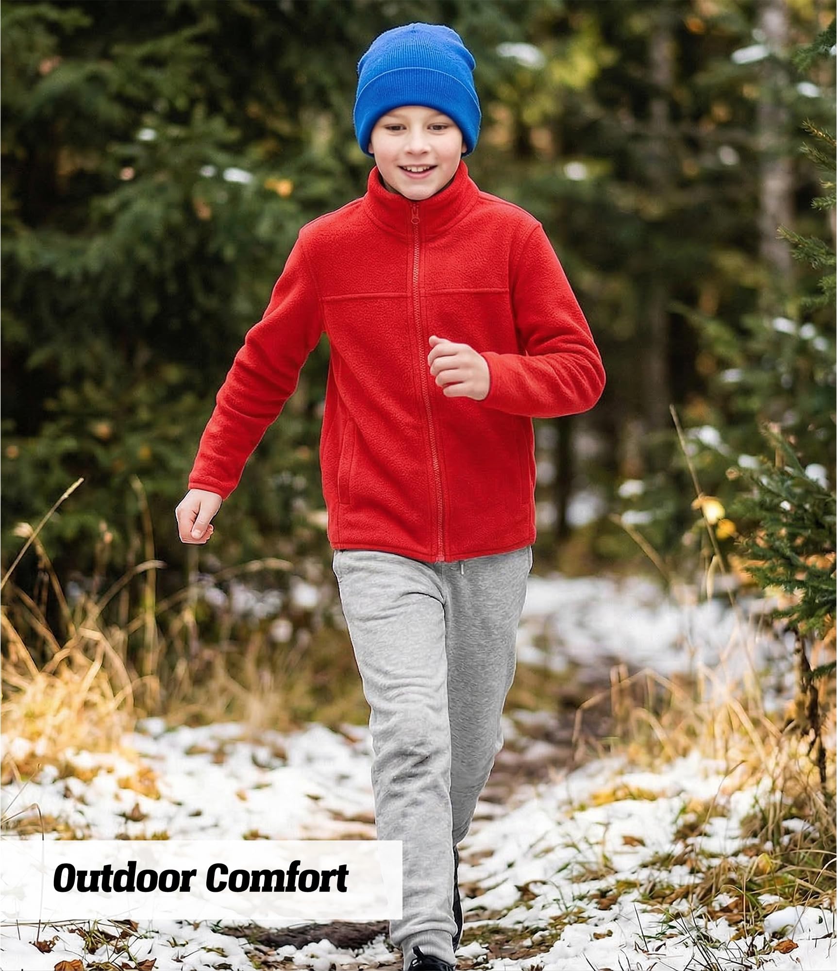 Spring&Gege Chaqueta de forro polar con cremallera completa para niños
