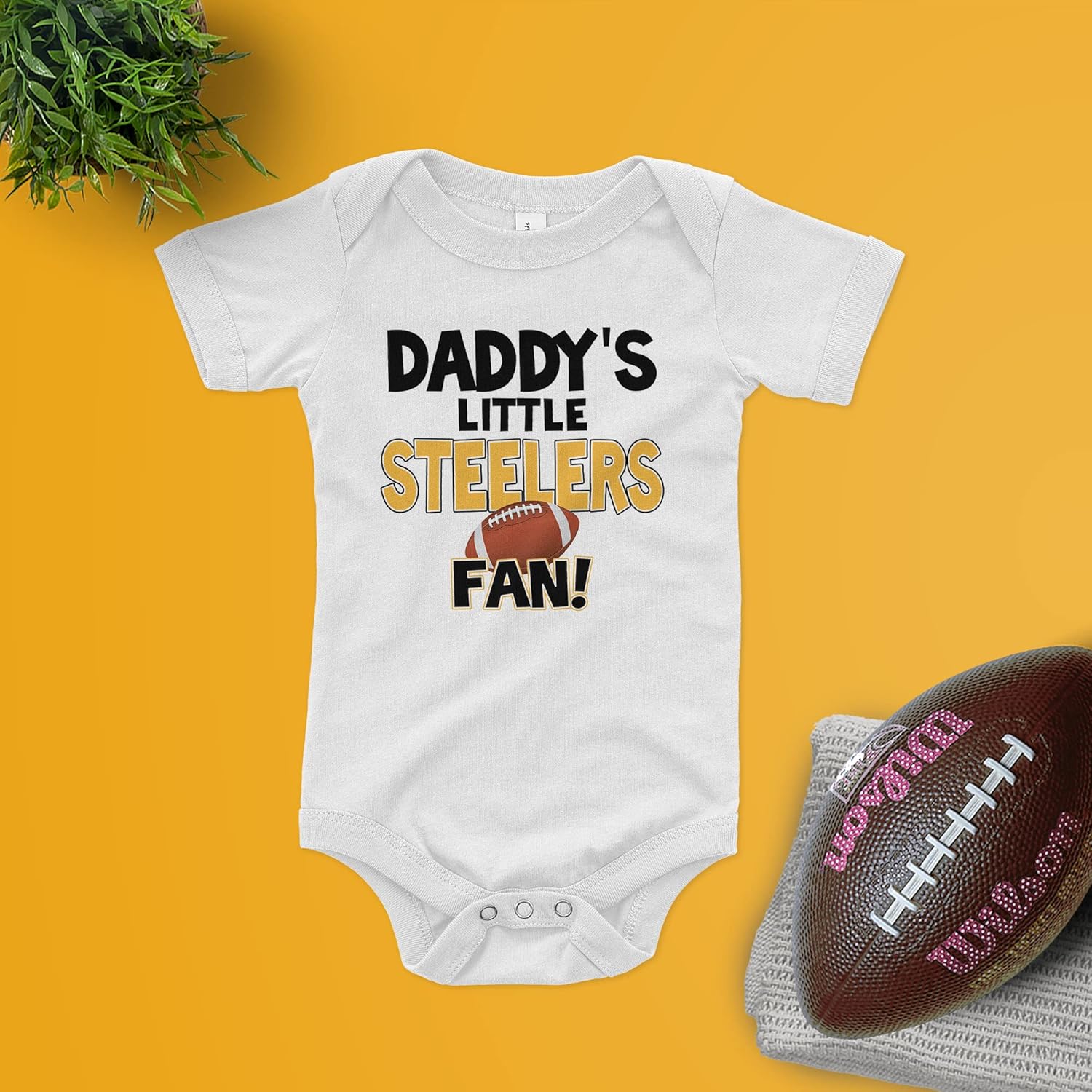 NanyCrafts Baby's Daddy's Little Steelers Fan Bodysuit, Baby Steelers Fan - Image 4